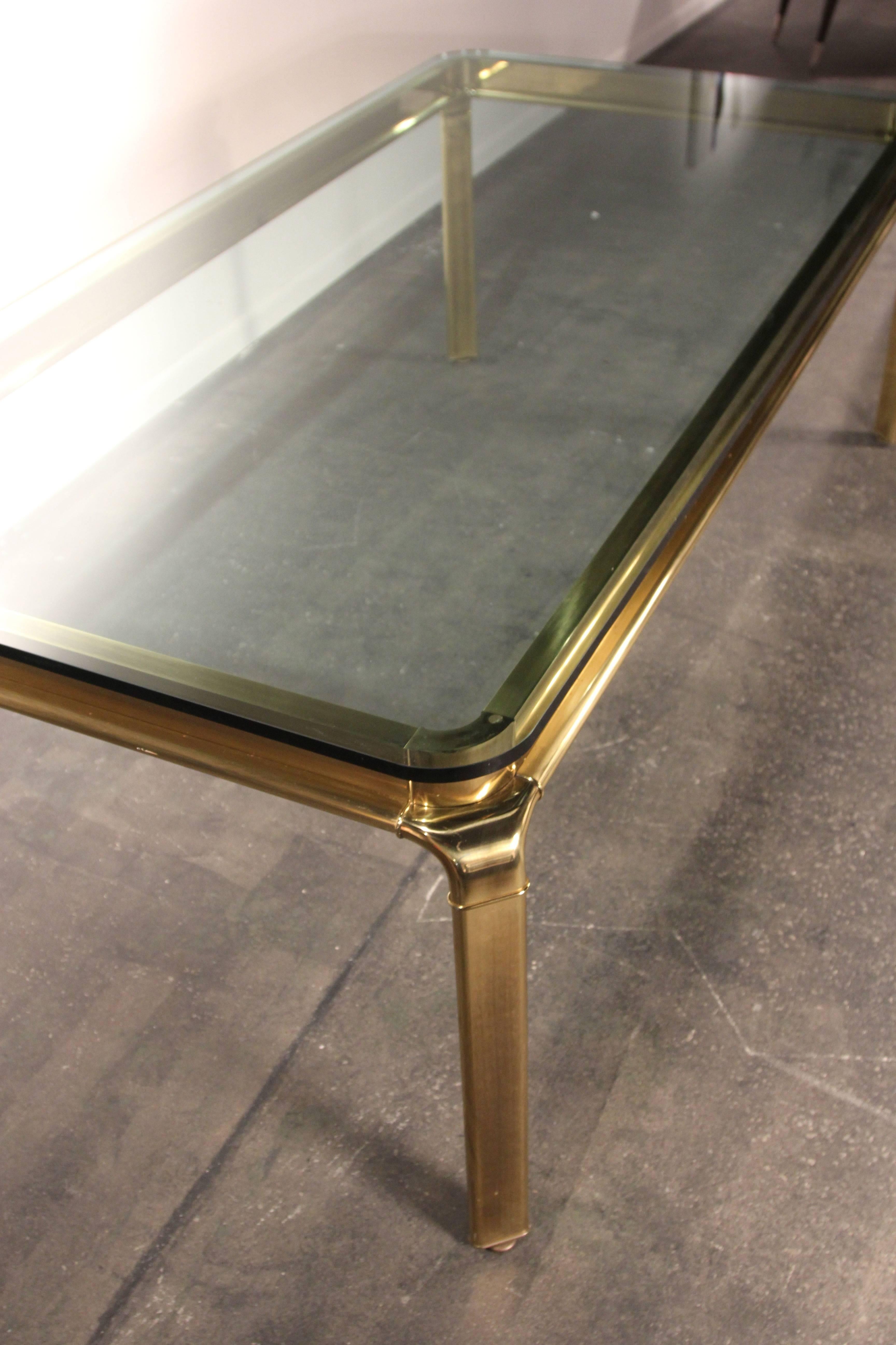 Large Brass and Glass Widdicomb Dining Table 4