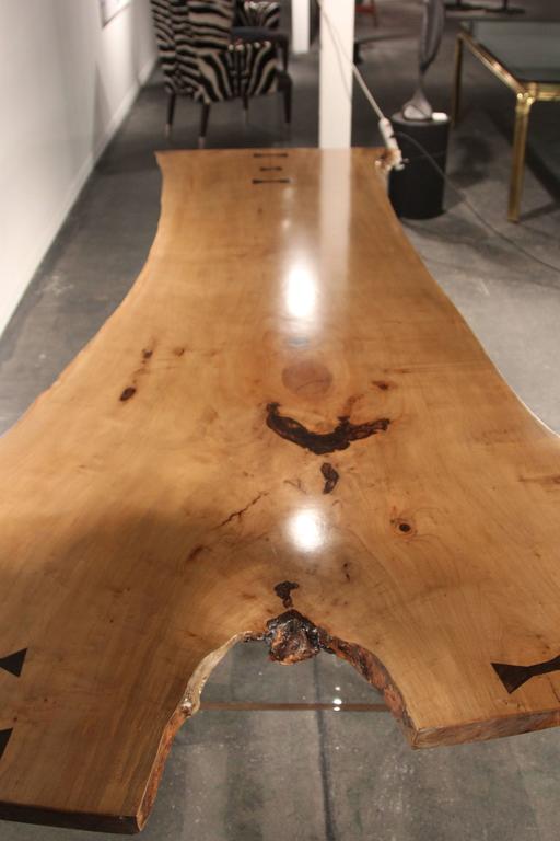 Live Edge Dining Table or Desk Floating with Lucite Legs at 1stDibs ...
