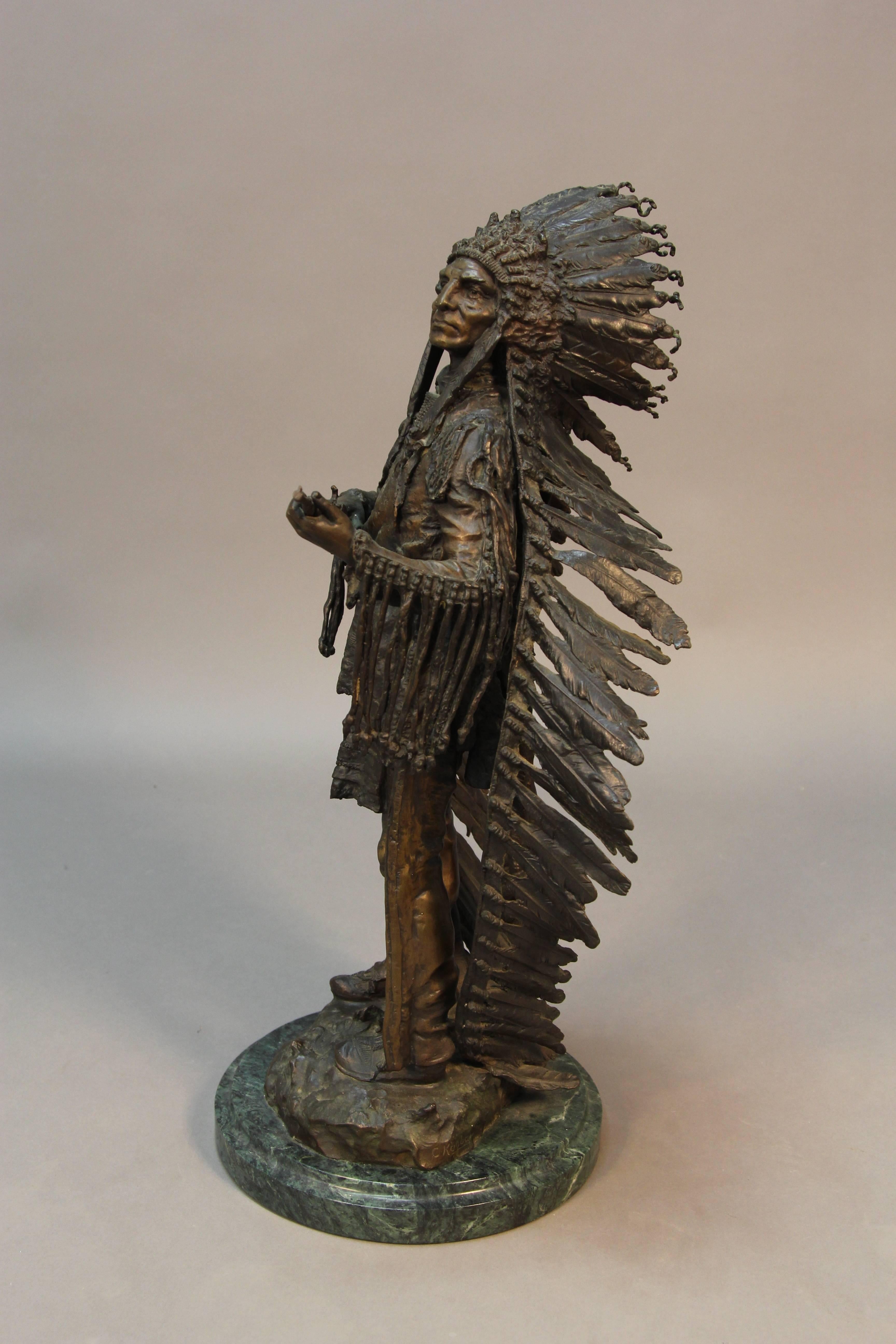indian chief sculpture