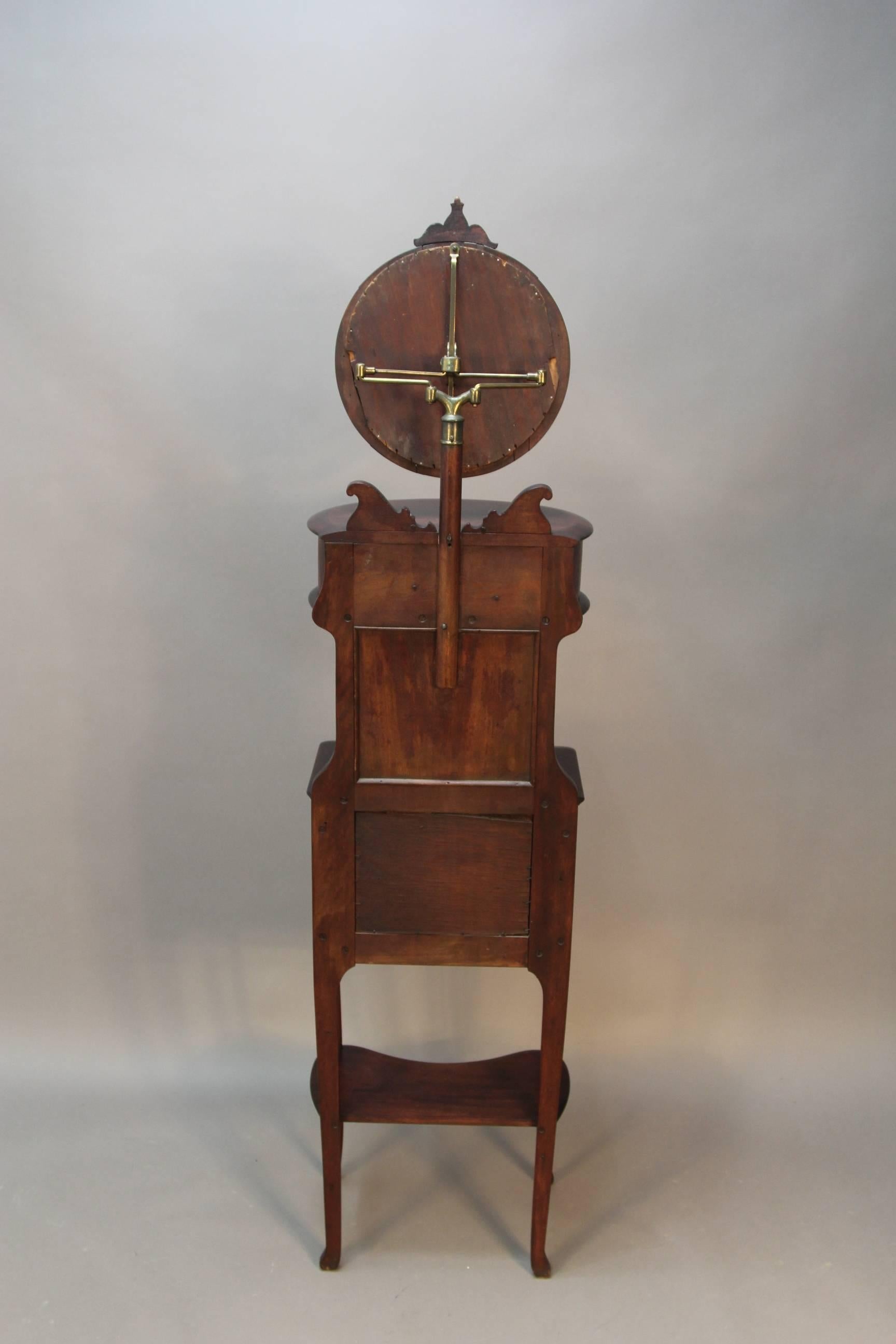 Victorian Mahogany Shaving Station with Movable Mirror In Excellent Condition For Sale In Bridport, CT