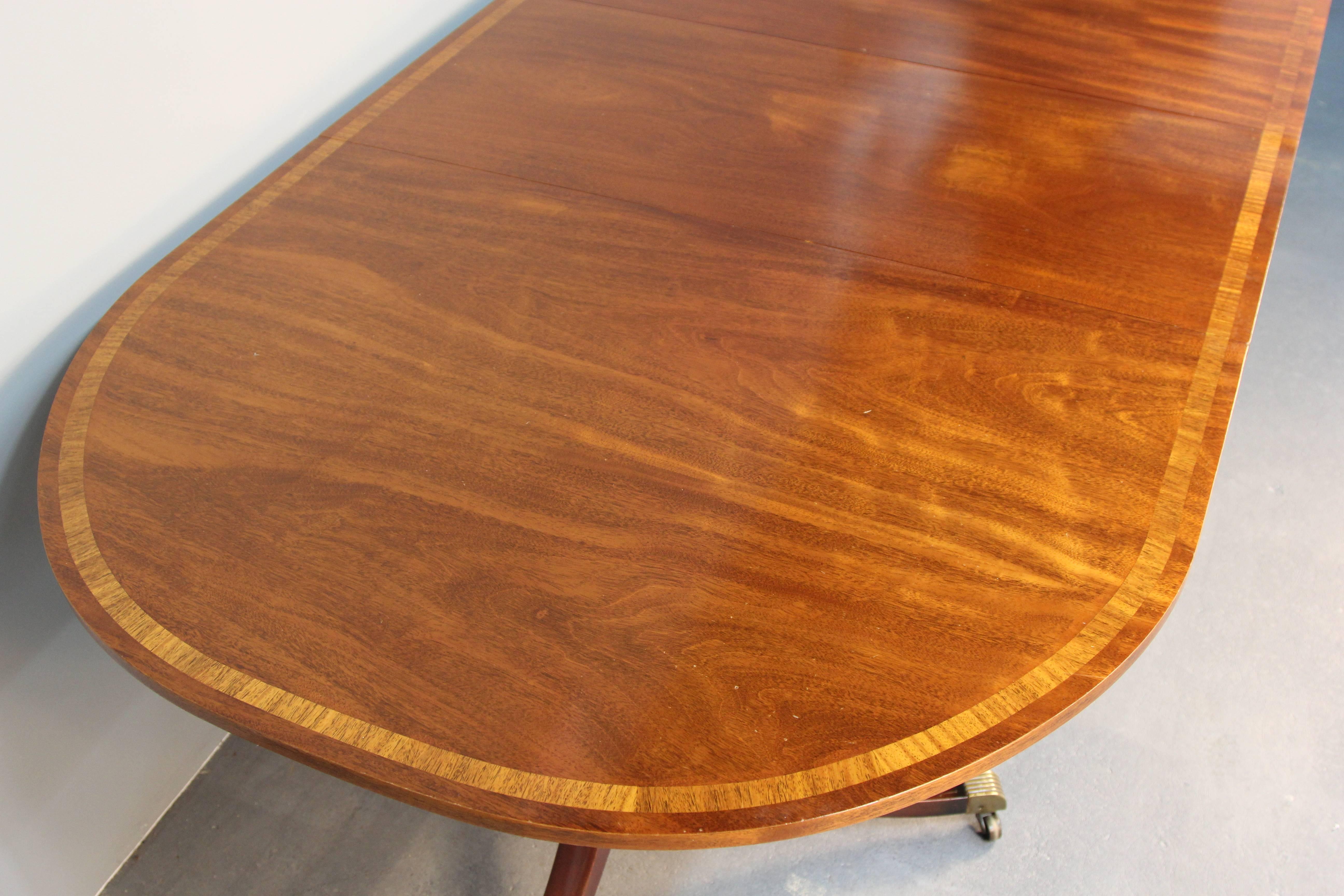 Double Pedestal Regency Mahogany Dining Table For Sale 3