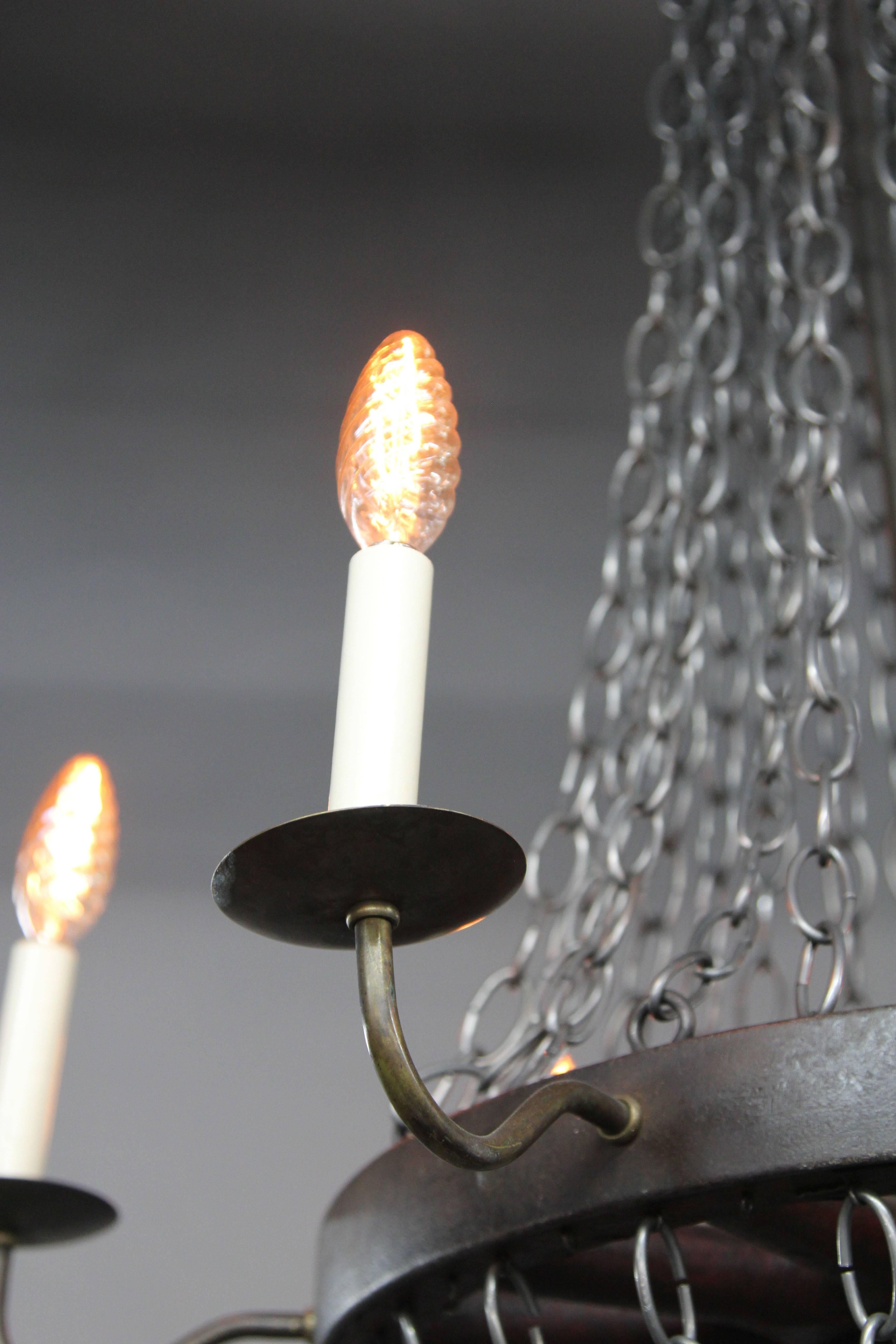 glass chain link chandelier