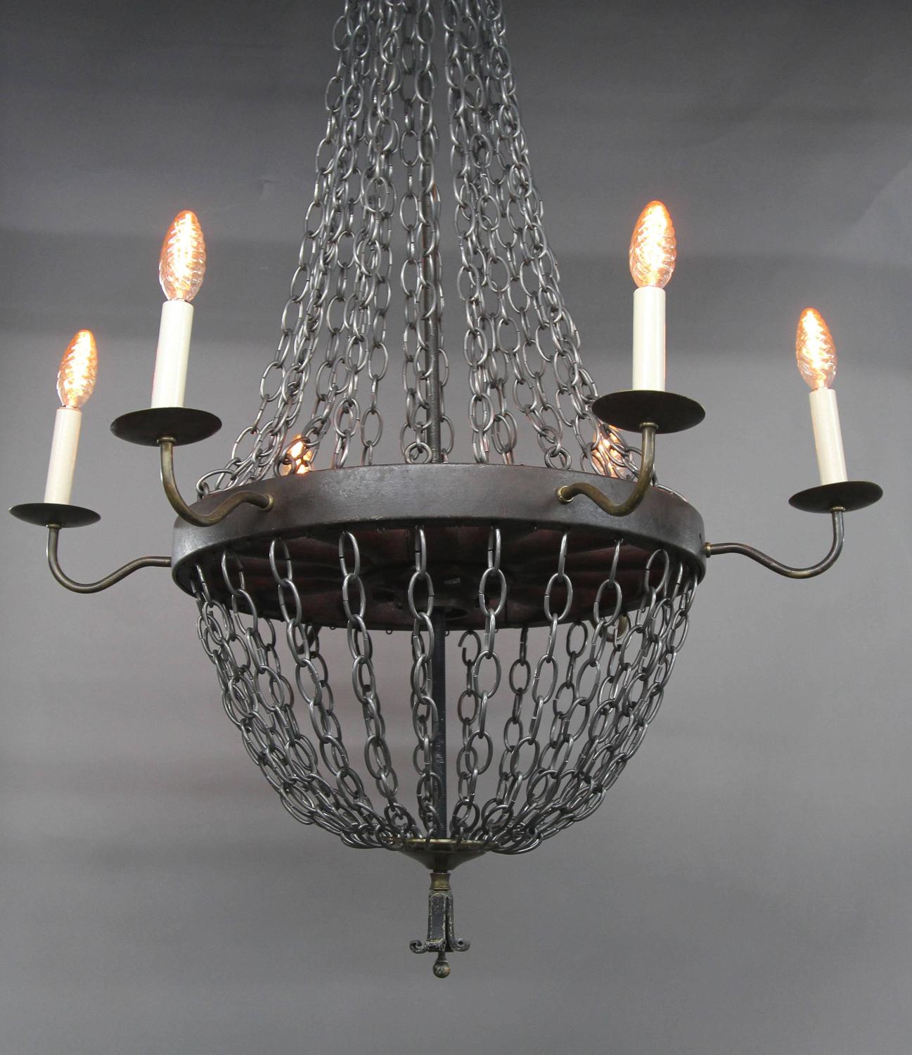 Massive Industrial Chain Link Chandelier For Sale at 1stdibs