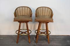 Pair of McGuire Swivel Stools
