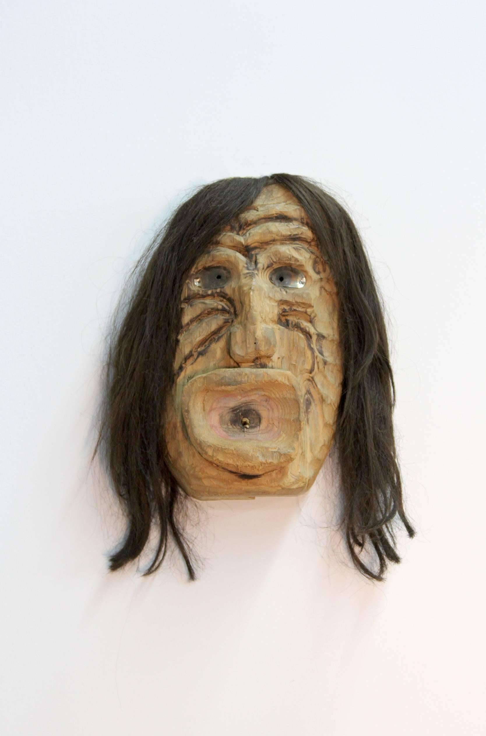 Iroquois Mask/ Horsehair Wig In Excellent Condition For Sale In Bridport, CT