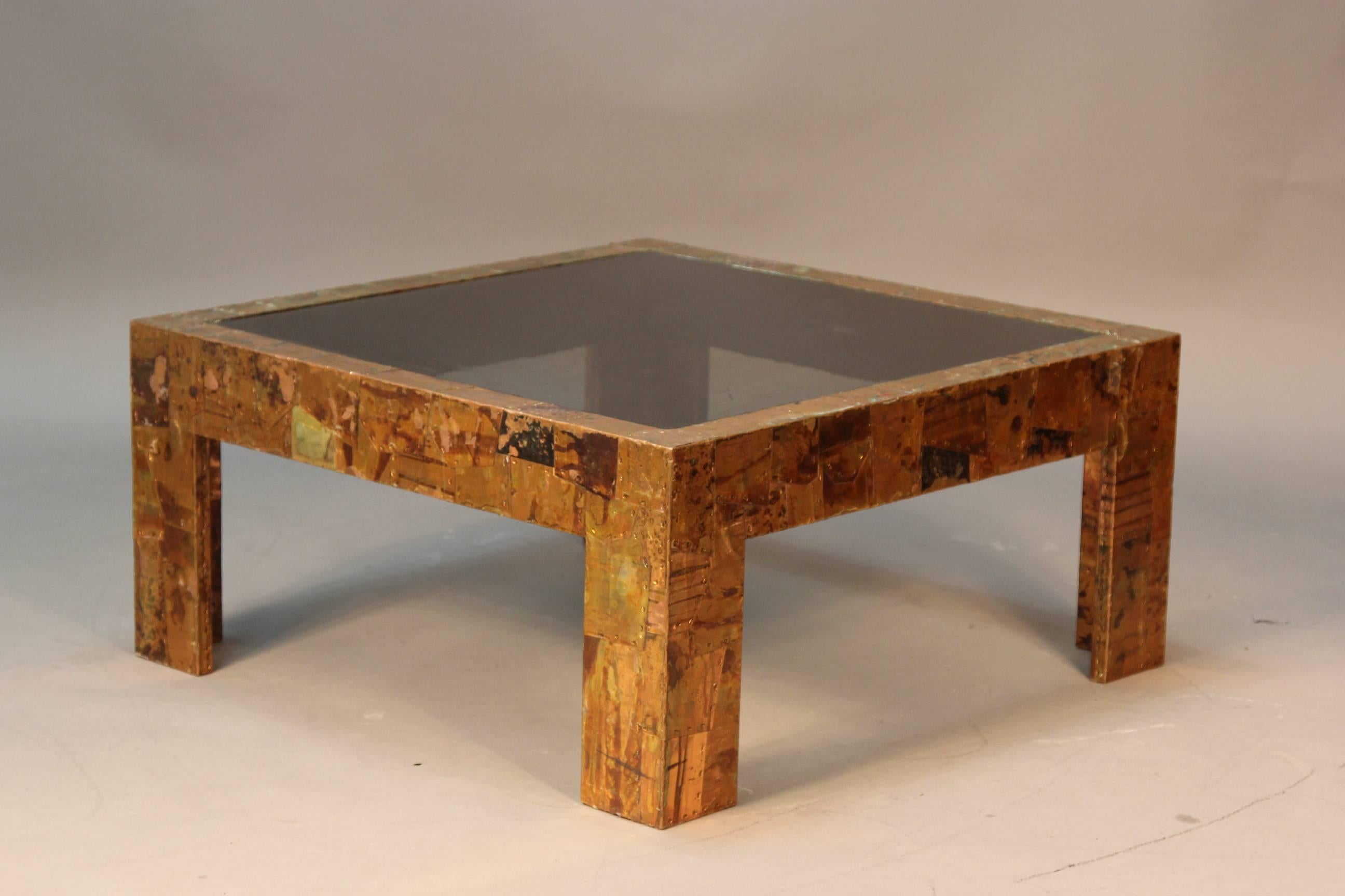 Rare Paul Evans Coffee Table with Inlaid Copper 3