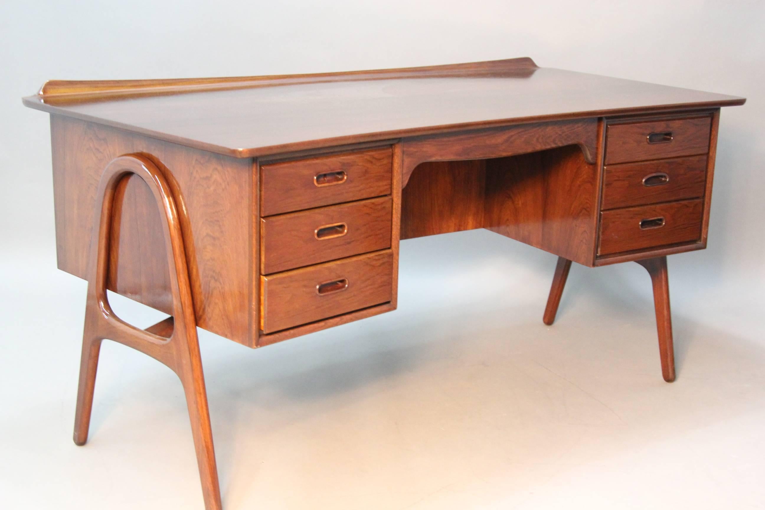 Rosewood Svend Madsen Designed Desk for Asbjorn Møbler