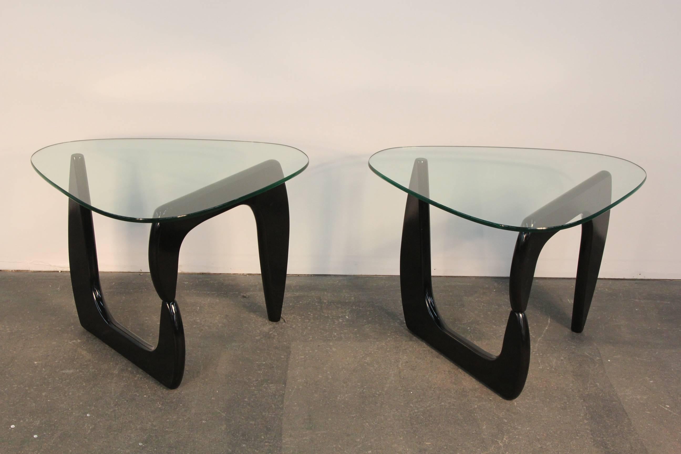 American Pair of Noguchi Style Lacquered Side Tables
