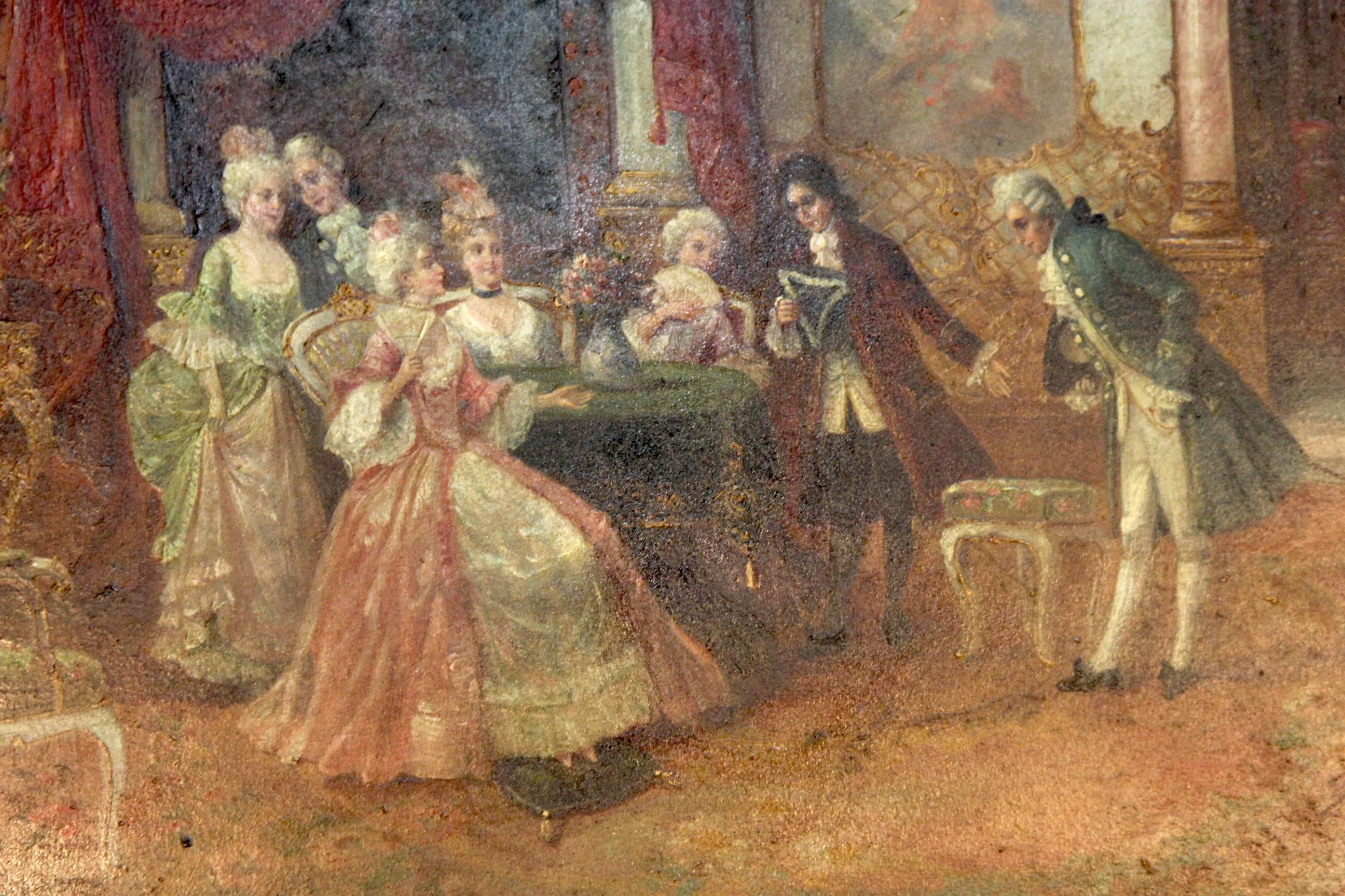Antique French Royal Court Painting For Sale 1