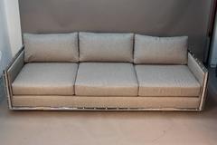 Adrian Pearsall Chrome Frame Faux Bamboo Sofa