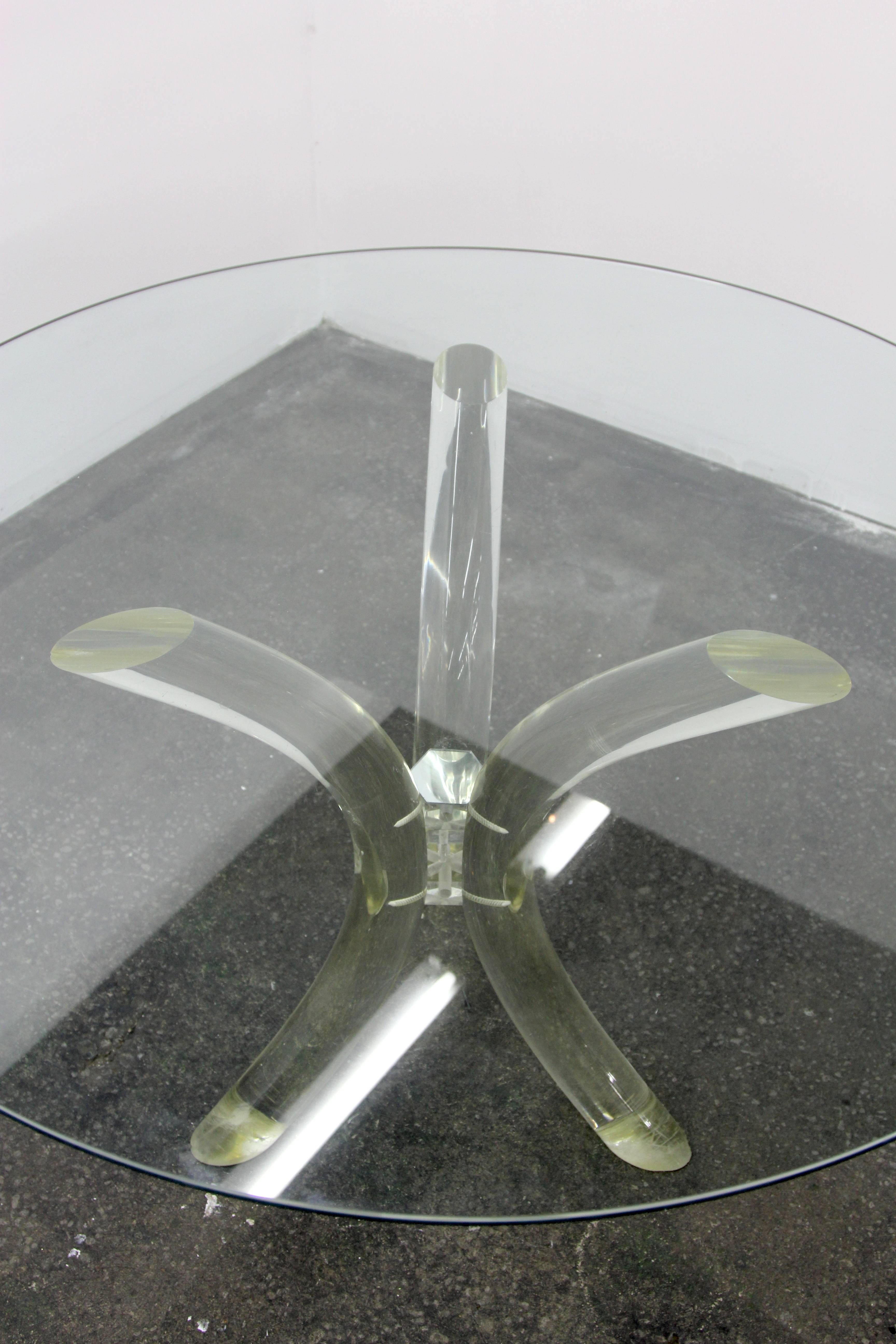 Lucite Tusk Table by Charles Hollis Jones In Good Condition In Bridport, CT