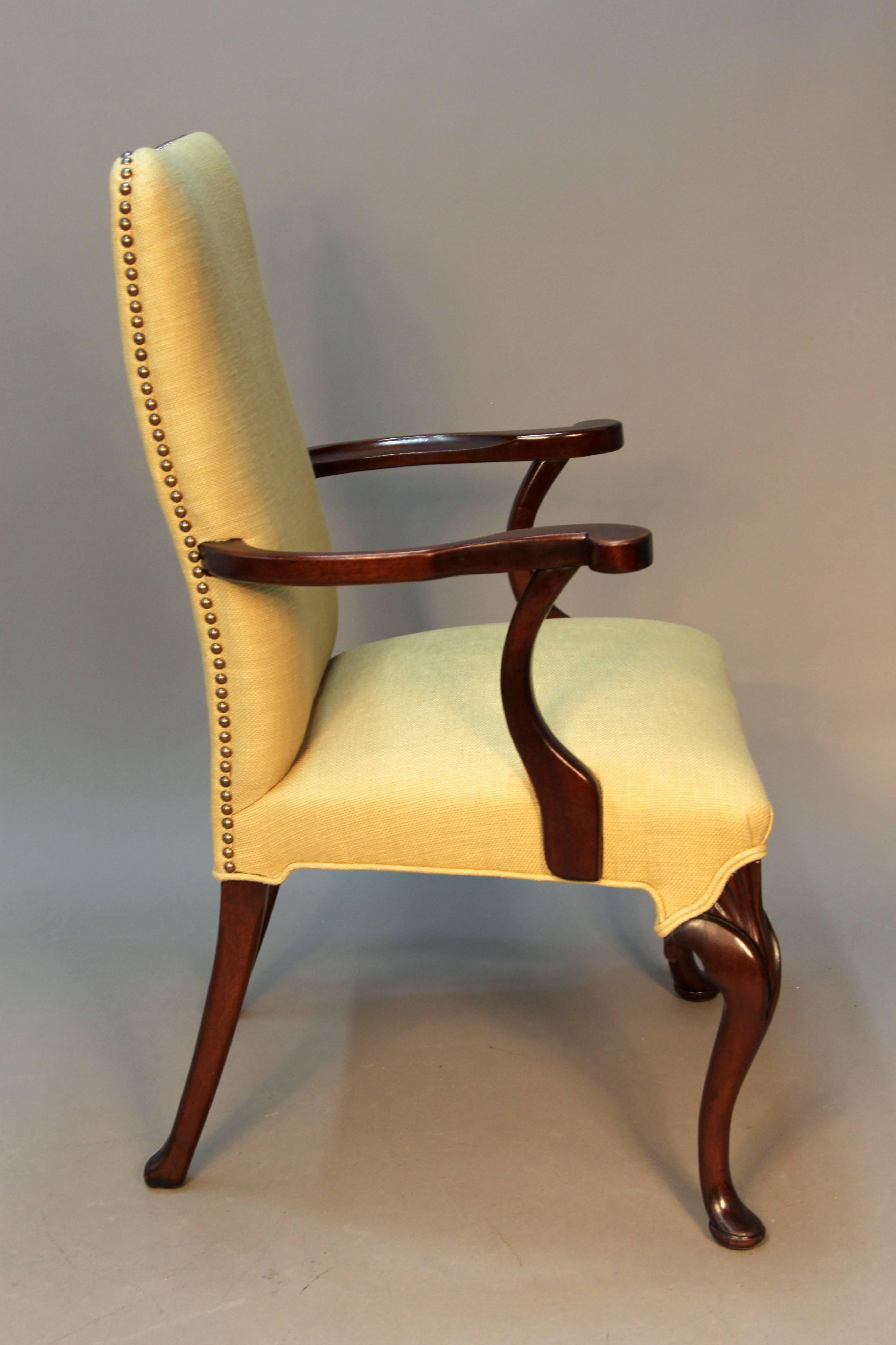 Queen Anne Six Hickory & Co. Armchairs Dining/Conference/Library For Sale