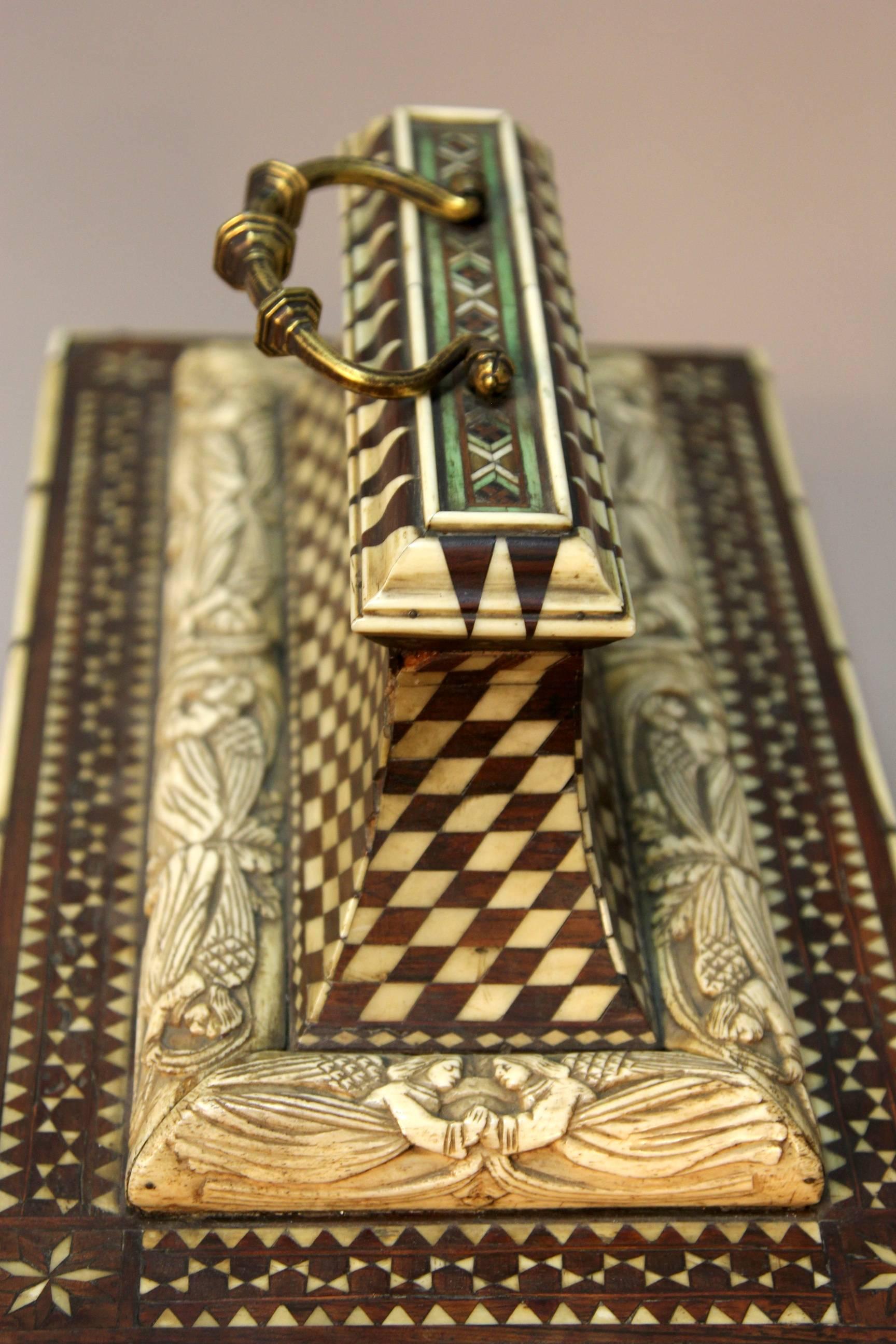 Bone Antique Italian Casket Jewel Box