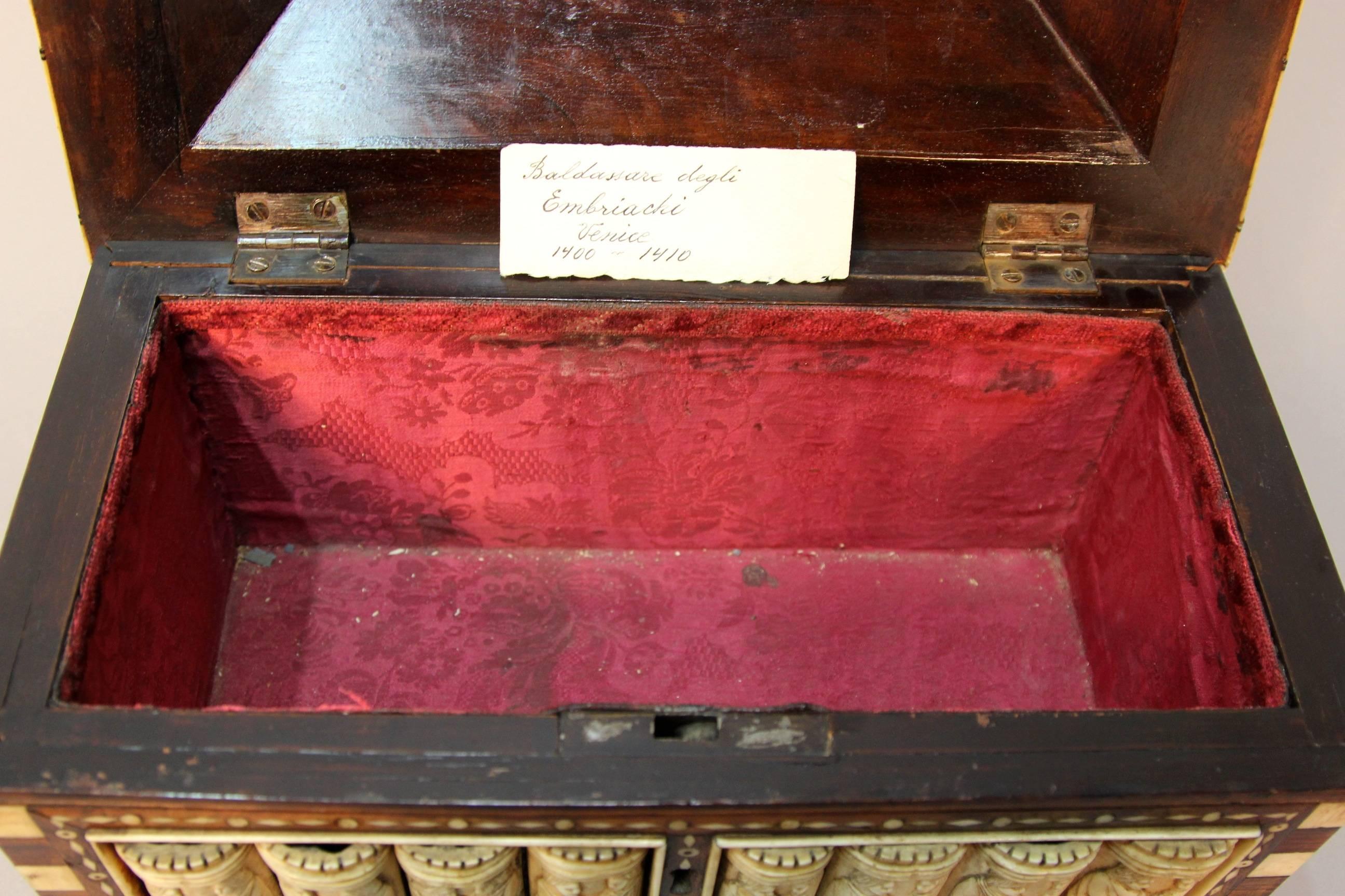 Antique Italian Casket Jewel Box In Good Condition In Bridport, CT