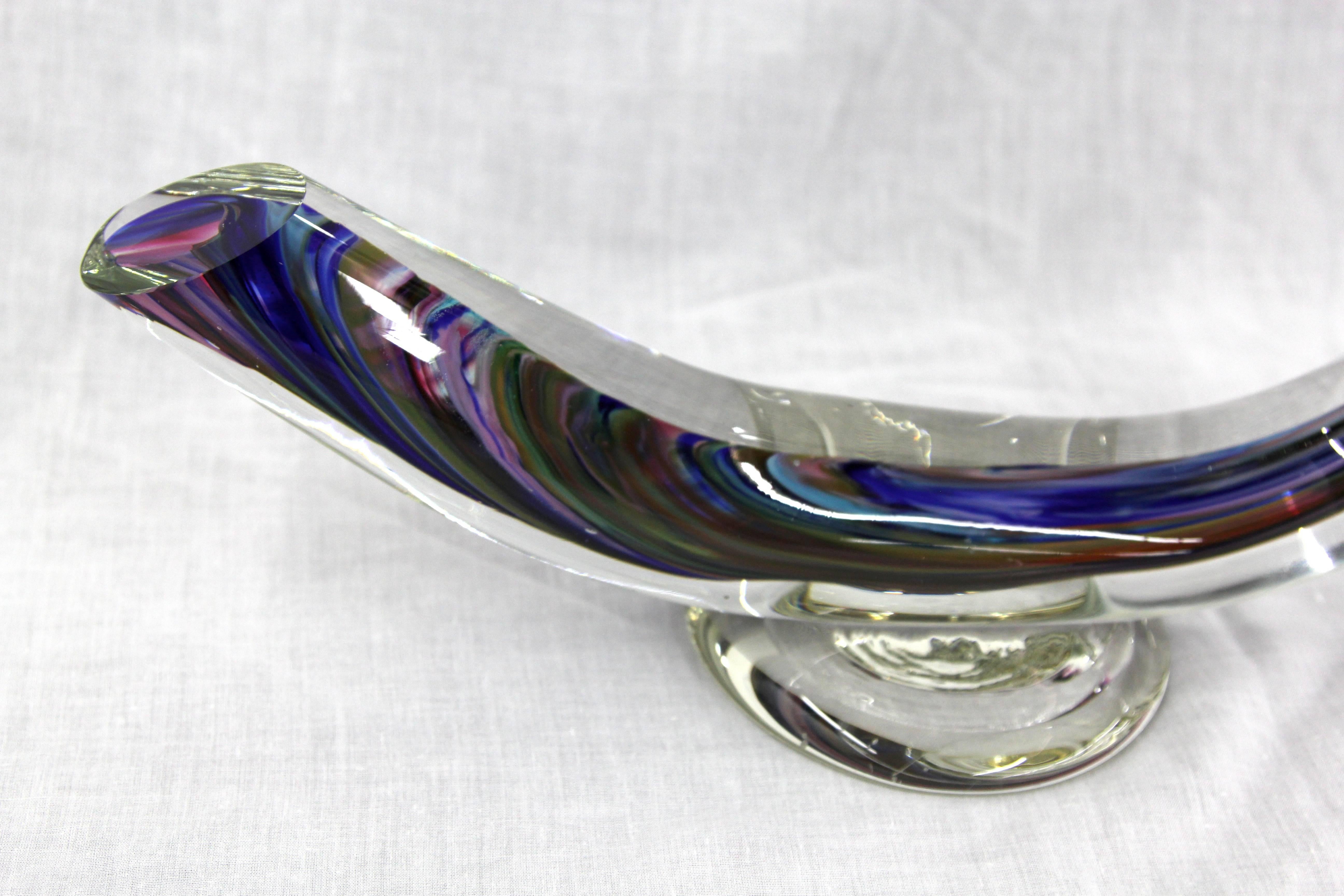 Blown Glass Menorah by David Goldhagen In Excellent Condition In Bridport, CT