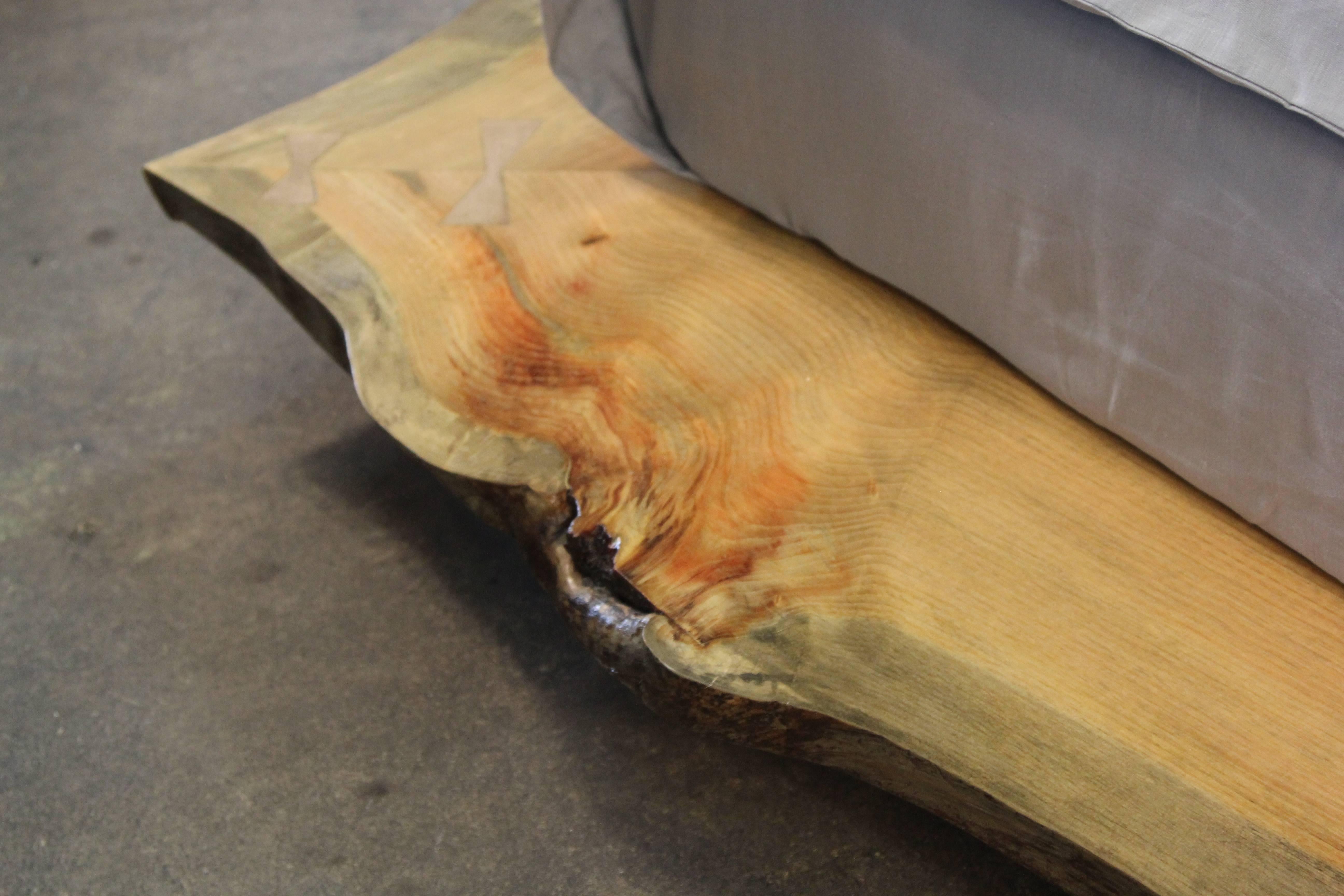 Wood Live Edge Custom Platform King Bed For Sale