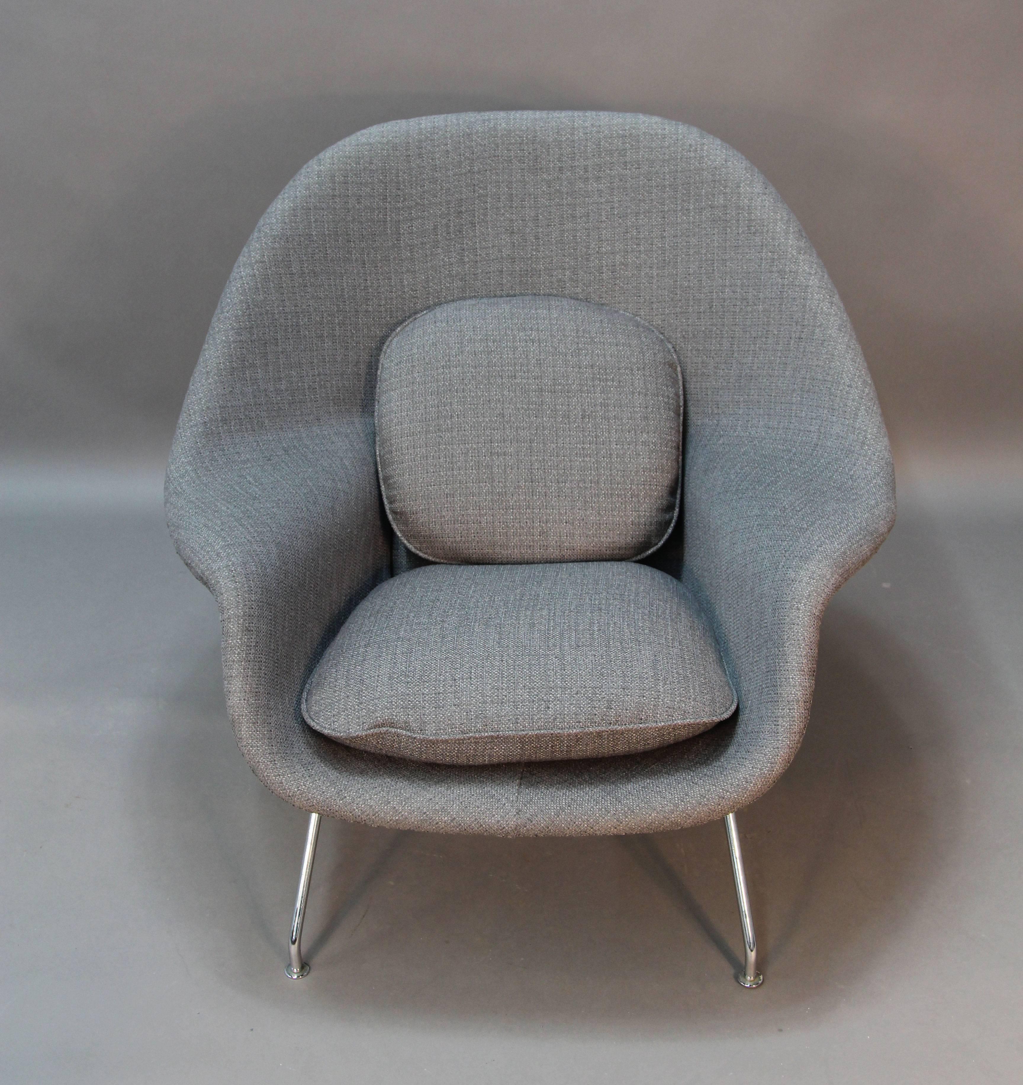 Mid-Century Modern Eero Saarinen for Knoll Womb Chair and Ottoman Newly Upholstered