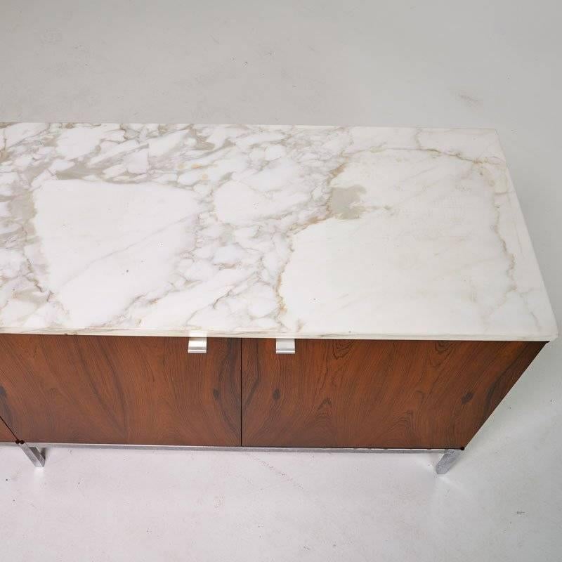 Florence Knoll Designed Rosewood with Marble Top Credenza 1