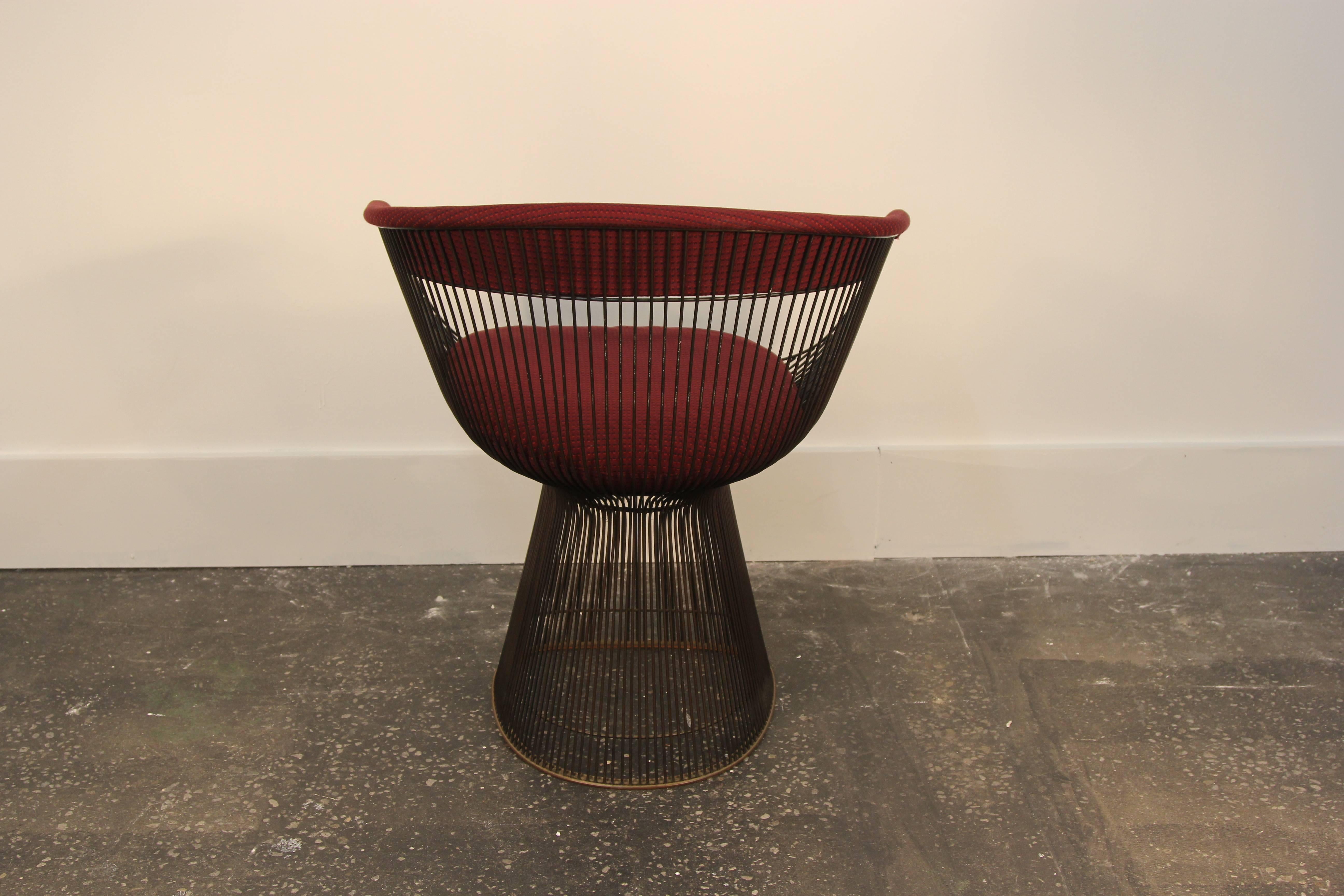 Mid-20th Century Warren Platner Original Bronze Side Chair and Matching Table