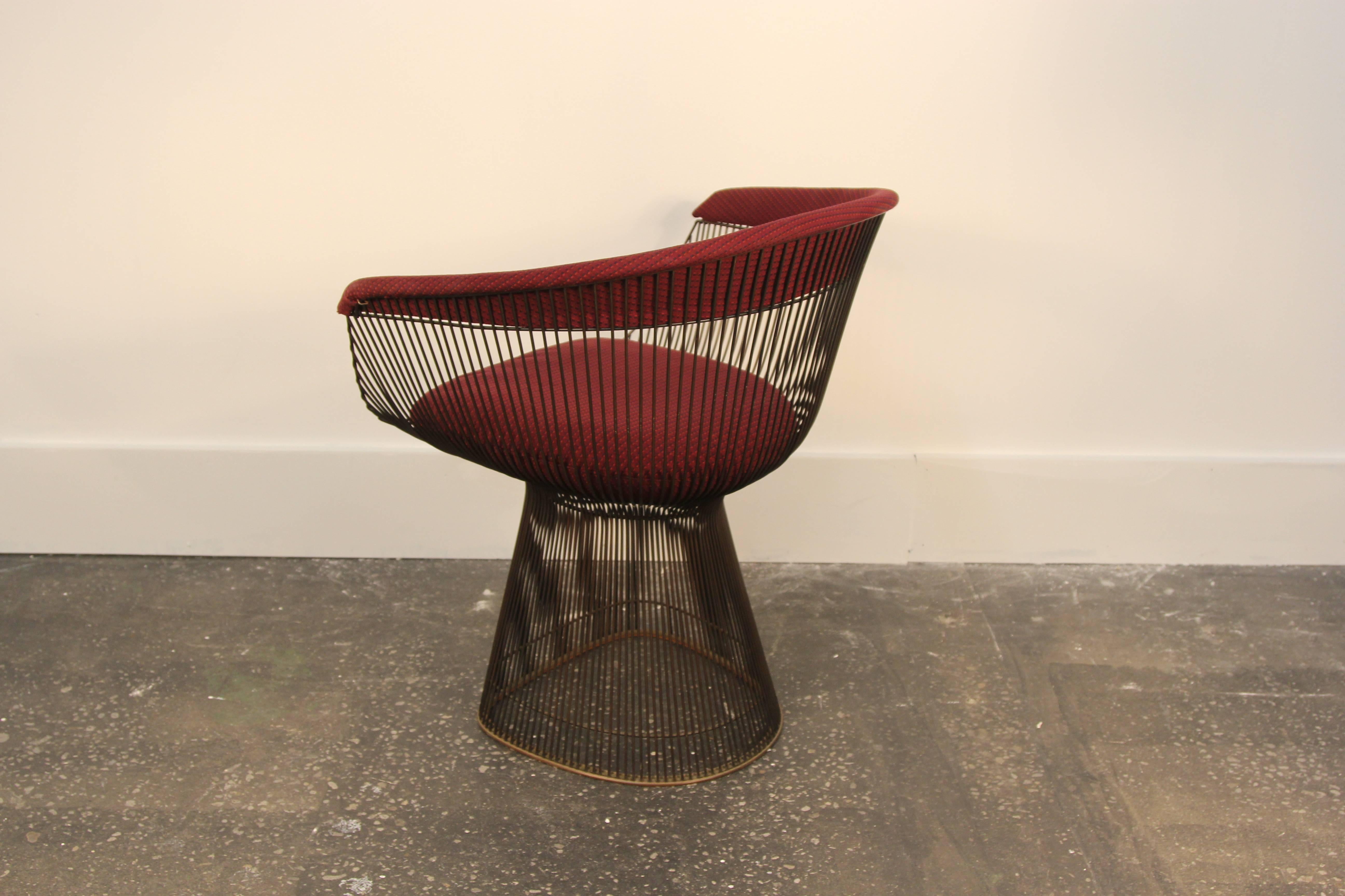 Warren Platner Original Bronze Side Chair and Matching Table 3