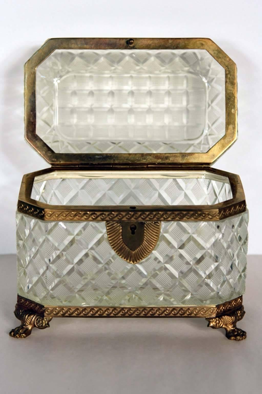 Baroque Antique Baccarat Jewel Box For Sale