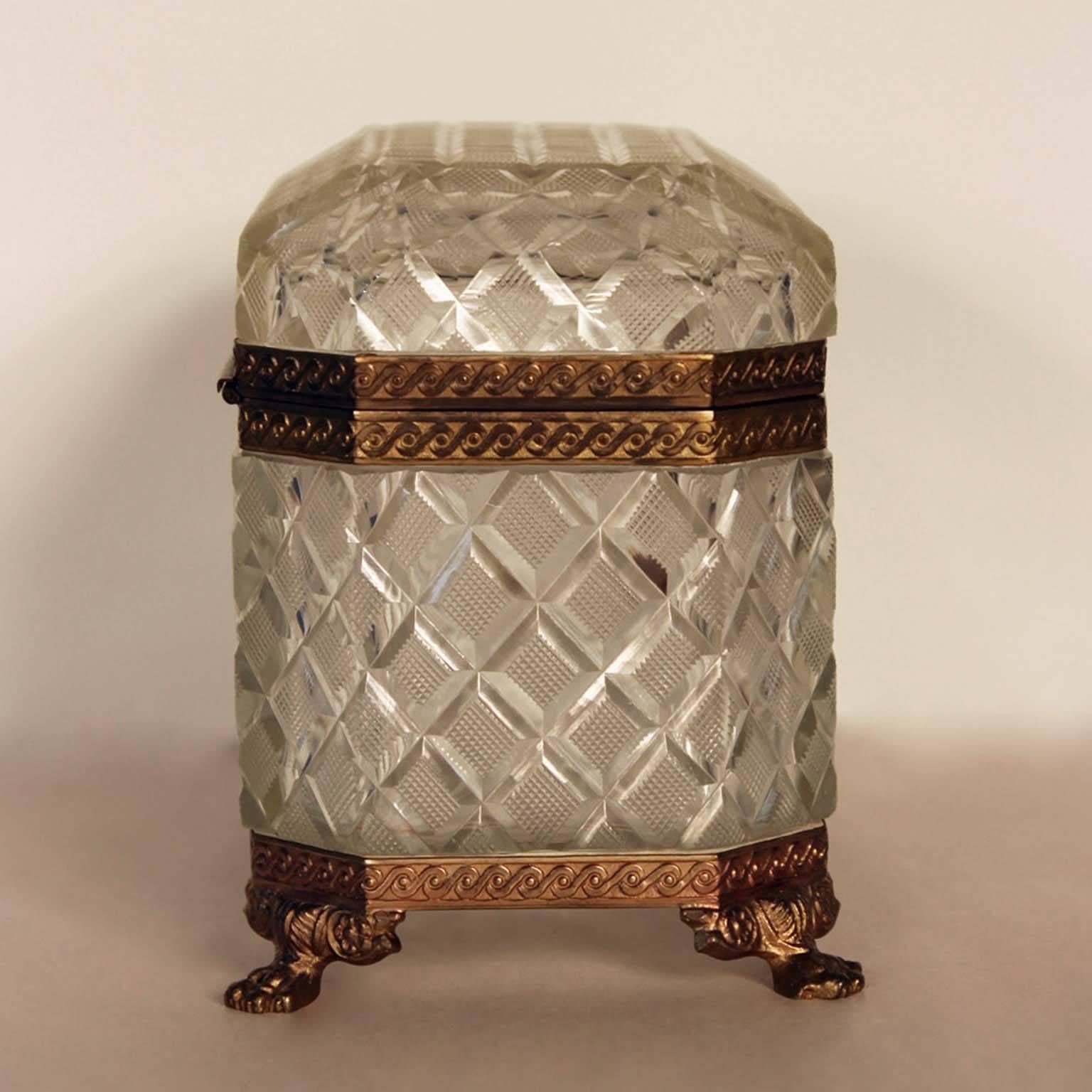 Bronze Antique Baccarat Jewel Box For Sale