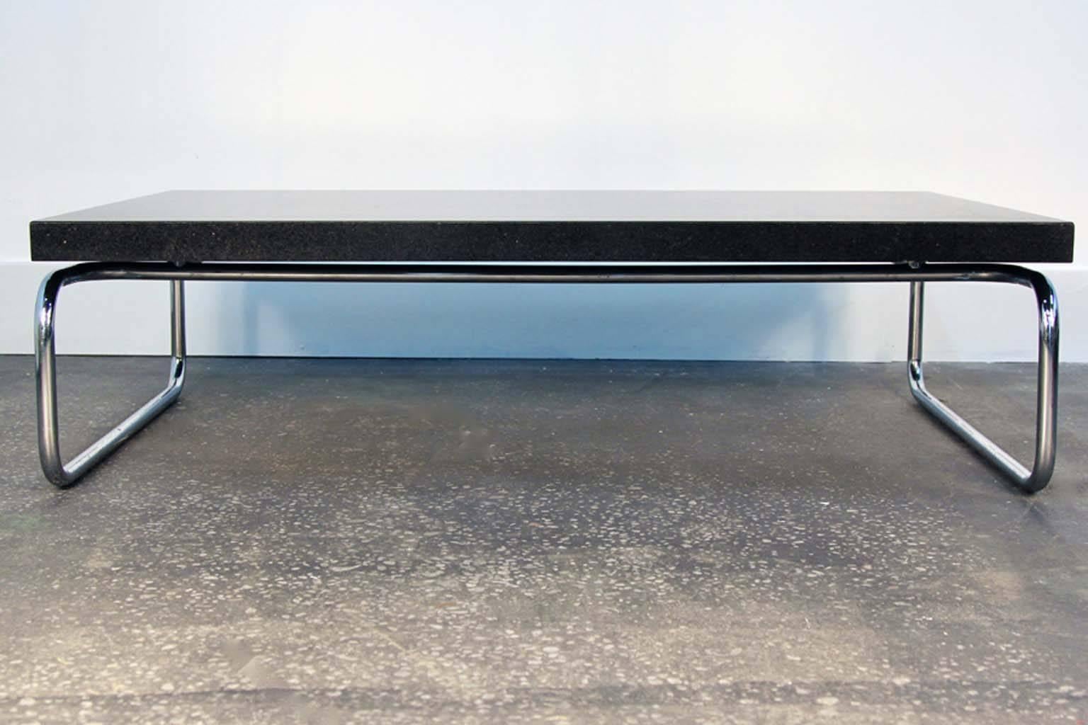 Mid-Century Modern Chrome and Granite Cocktail Table by Cassina