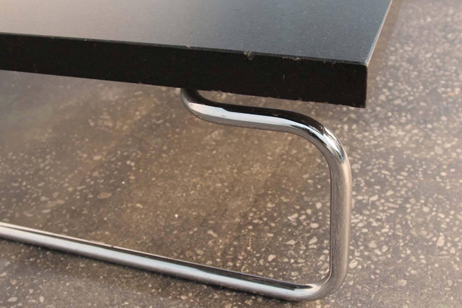 Chrome and Granite Cocktail Table by Cassina In Good Condition In Bridport, CT