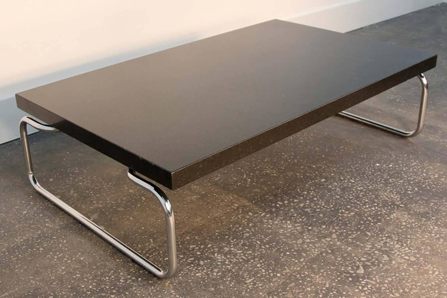 Chrome and Granite Cocktail Table by Cassina 2