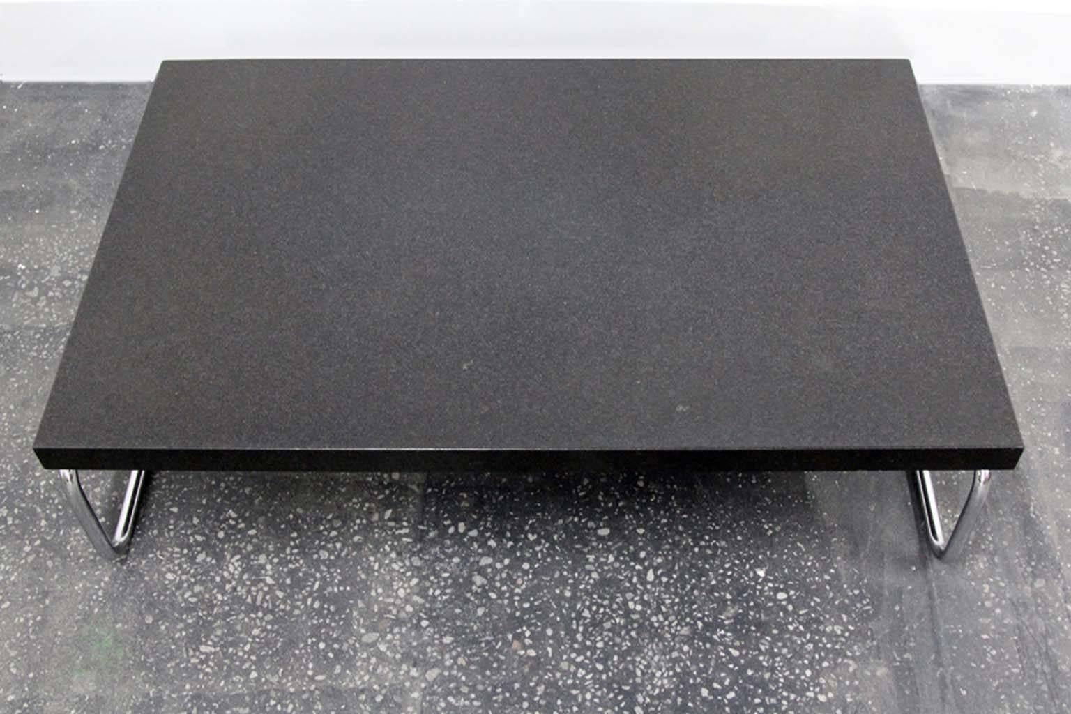 Chrome and Granite Cocktail Table by Cassina 3