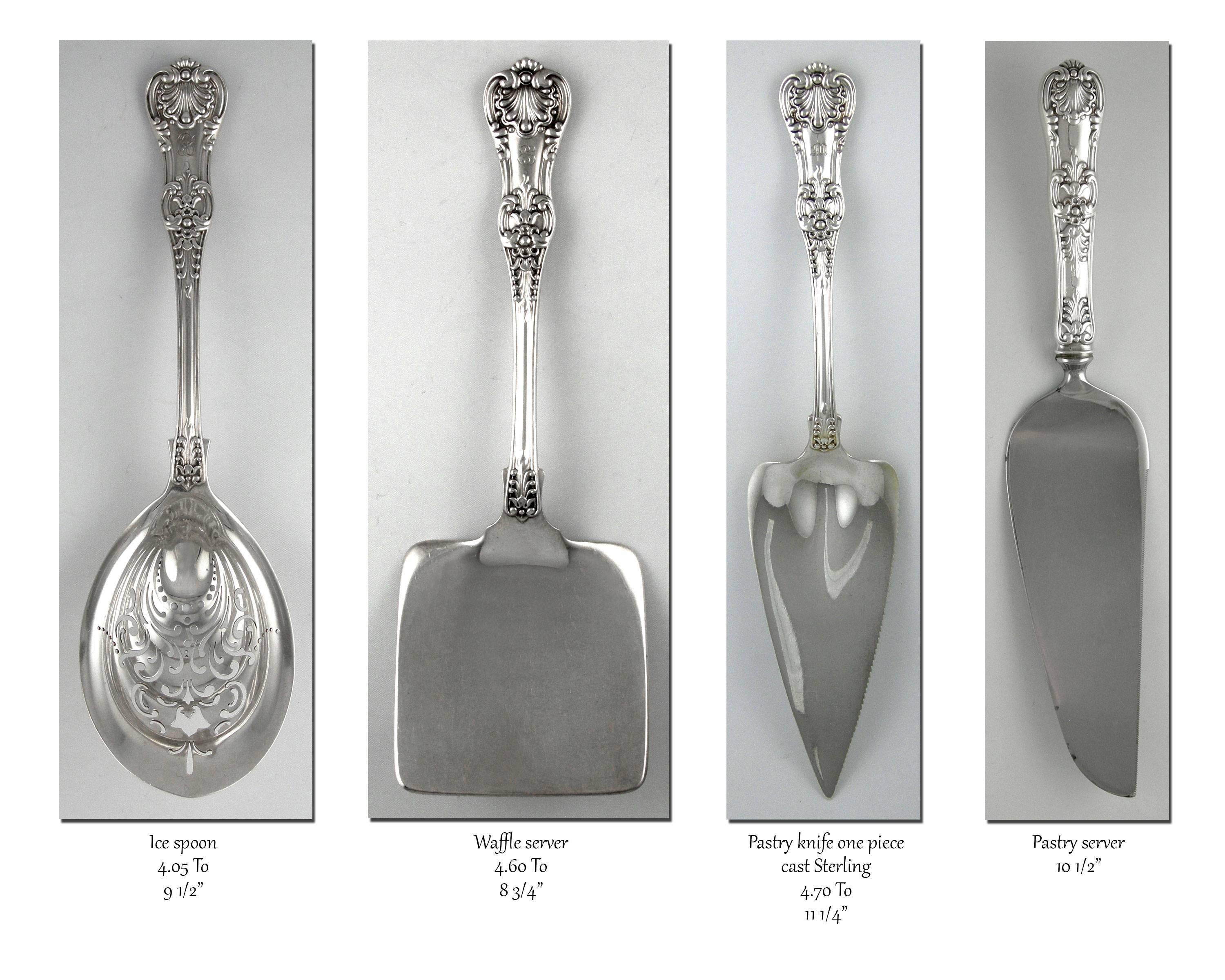 Tiffany English King 246 Piece Sterling Flatware Set In Excellent Condition For Sale In Bridport, CT