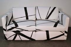 Knoll Pfister Loveseat Sofa with Custom Hand-Painted Fabric