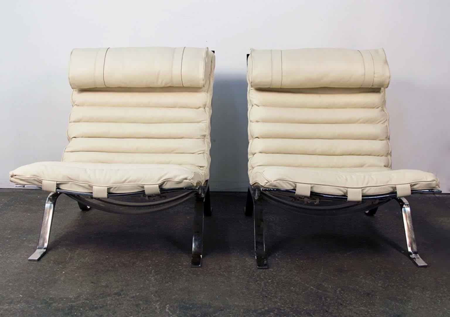 Swedish Pair of Original Arne Norell Newly Upholstered Ari Chairs For Sale