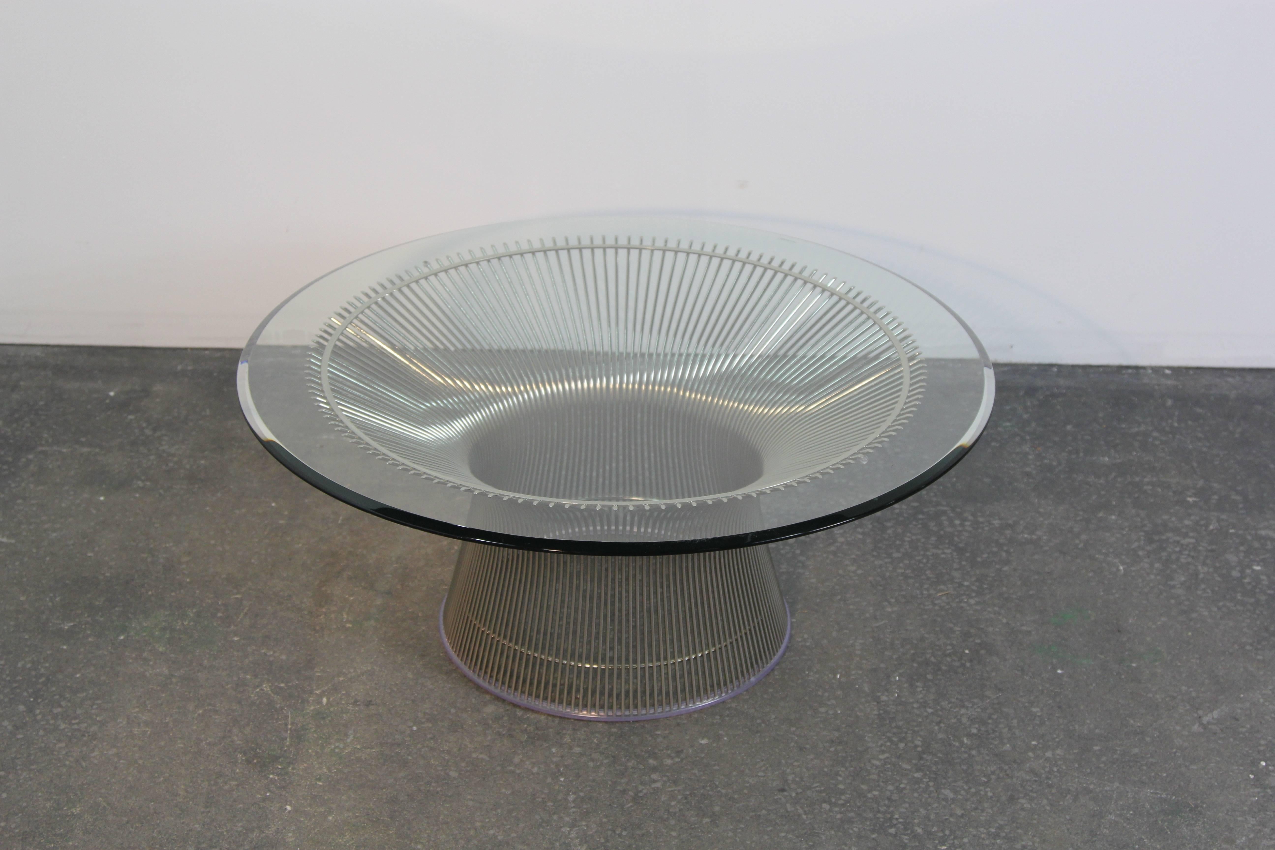 American Warren Platner Chrome Coffee Table For Sale