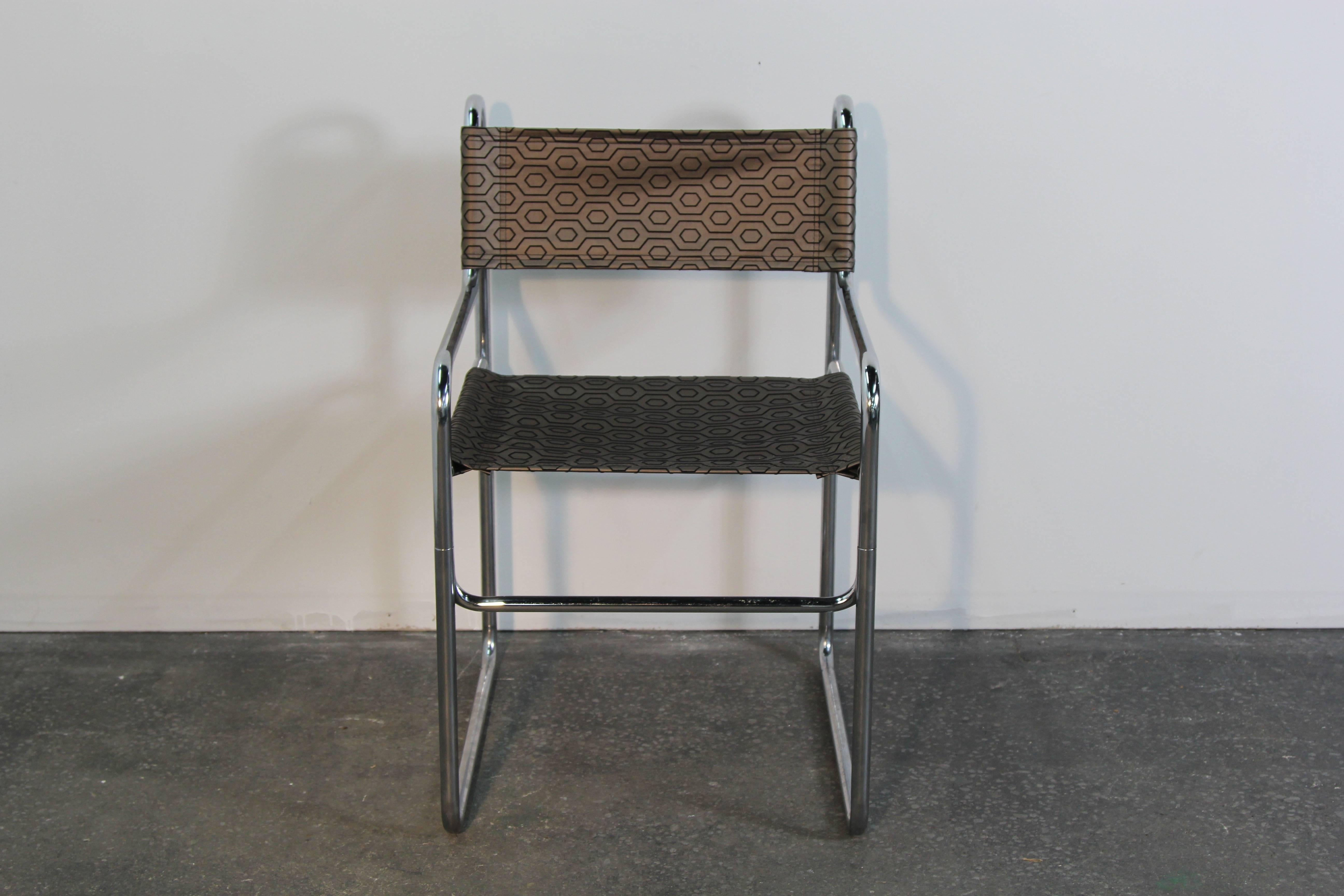 Mid-20th Century Set of Six Mid-Century Tubular Breuer Style Chrome Chairs For Sale
