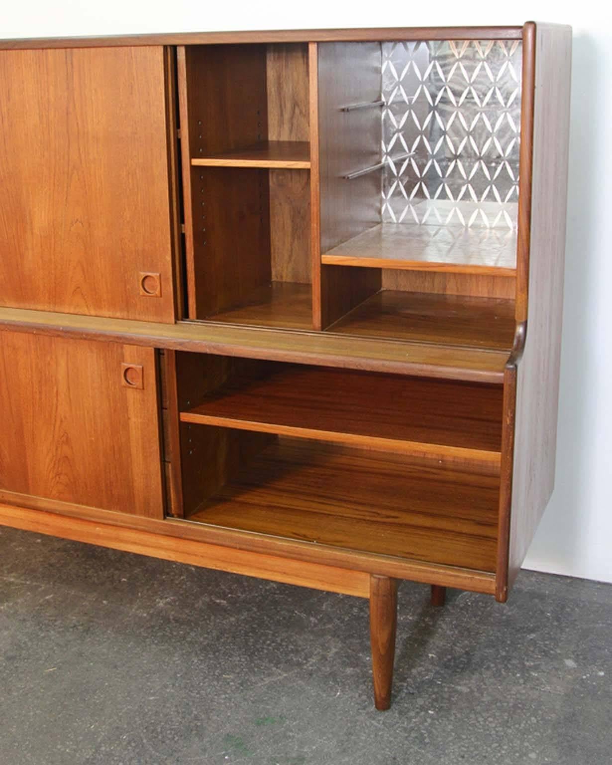 MidCentury Danish Teak Sideboard or Bar For Sale at 1stDibs
