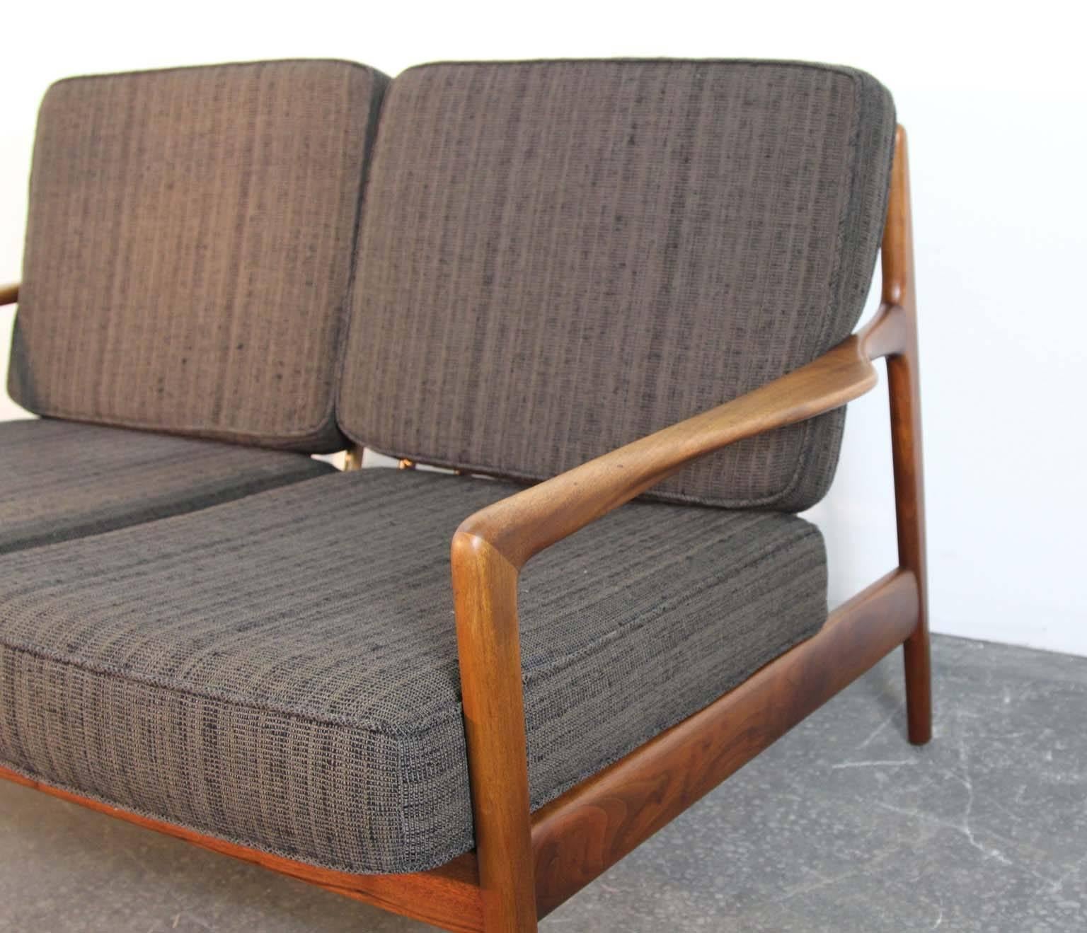 Mid-Century Modern Folke Ohlsson Teak Settee and Lounge Chair Set for DUX For Sale