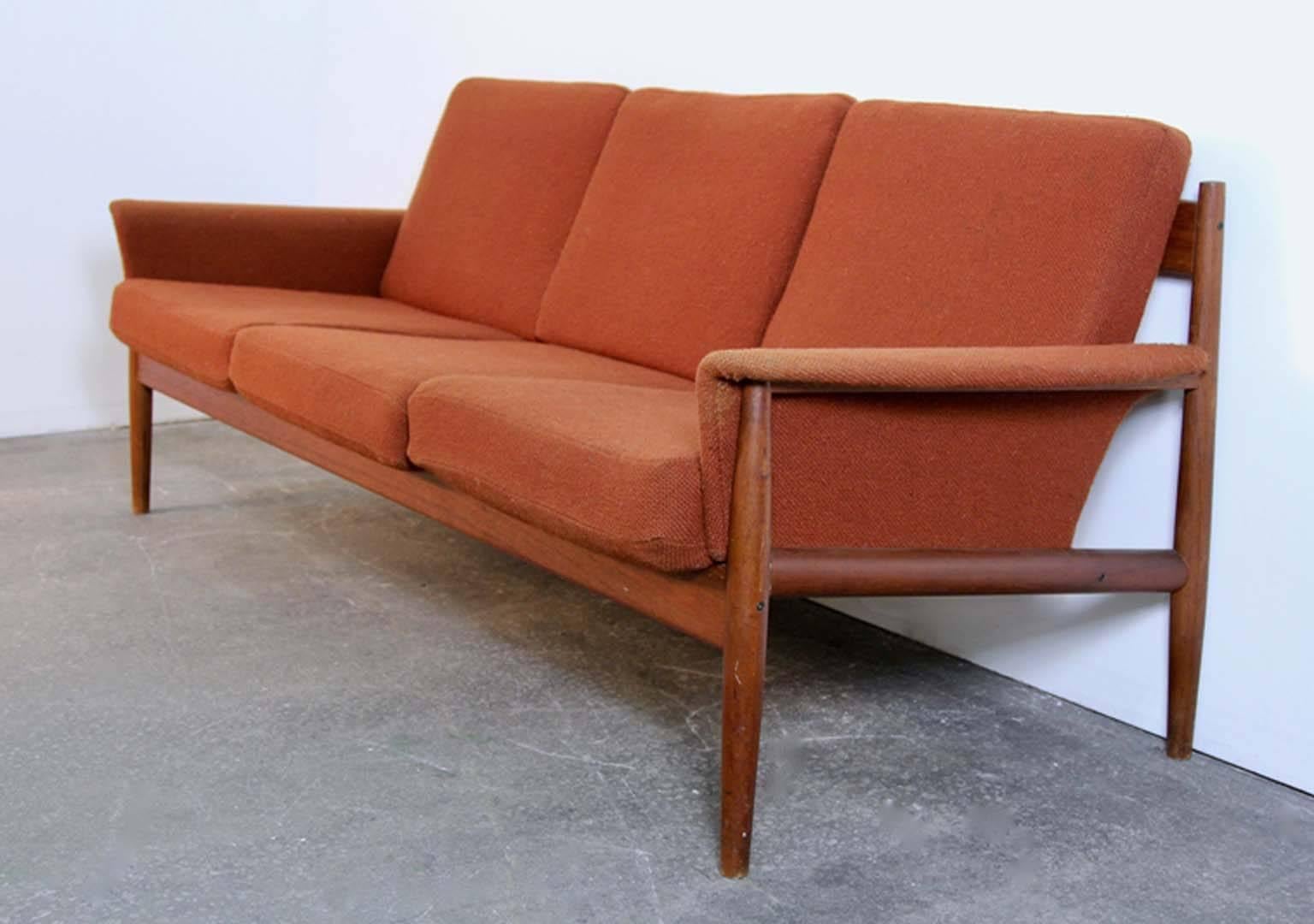 Scandinavian Modern Grete Jalk Teak Sofa