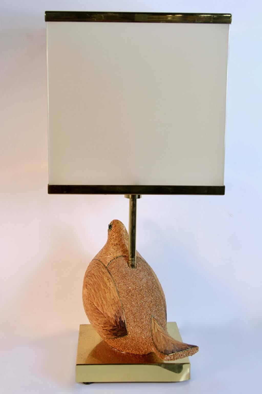 Signed Mid-Century Bird Lamp In Excellent Condition For Sale In Bridport, CT