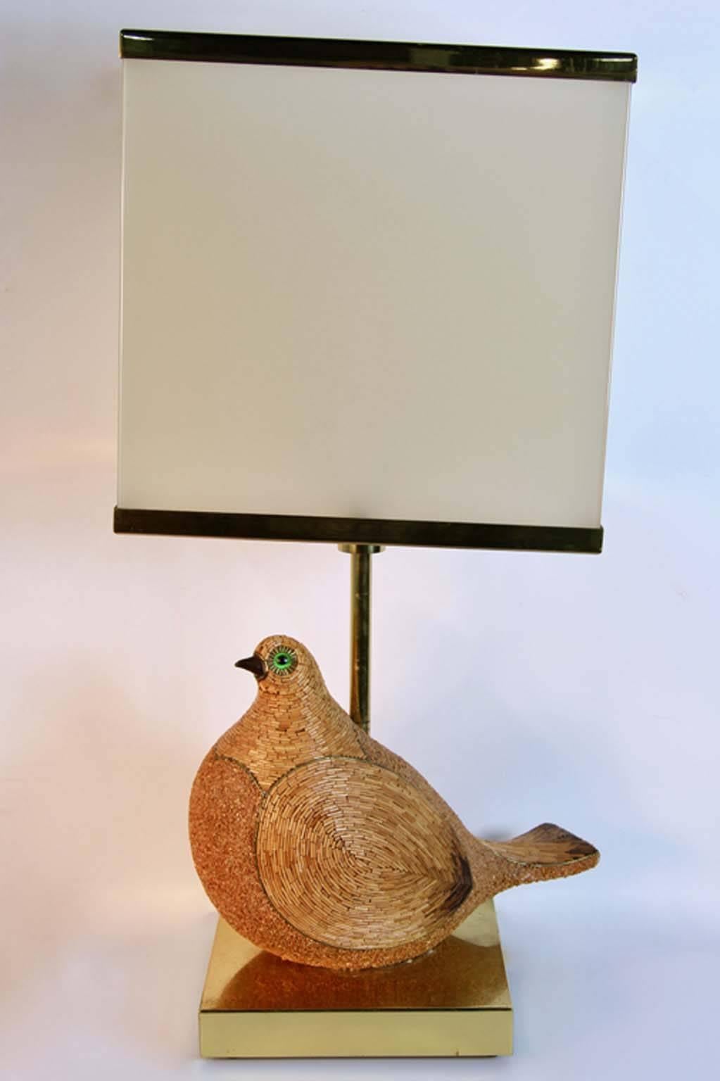 Mid-20th Century Signed Mid-Century Bird Lamp For Sale