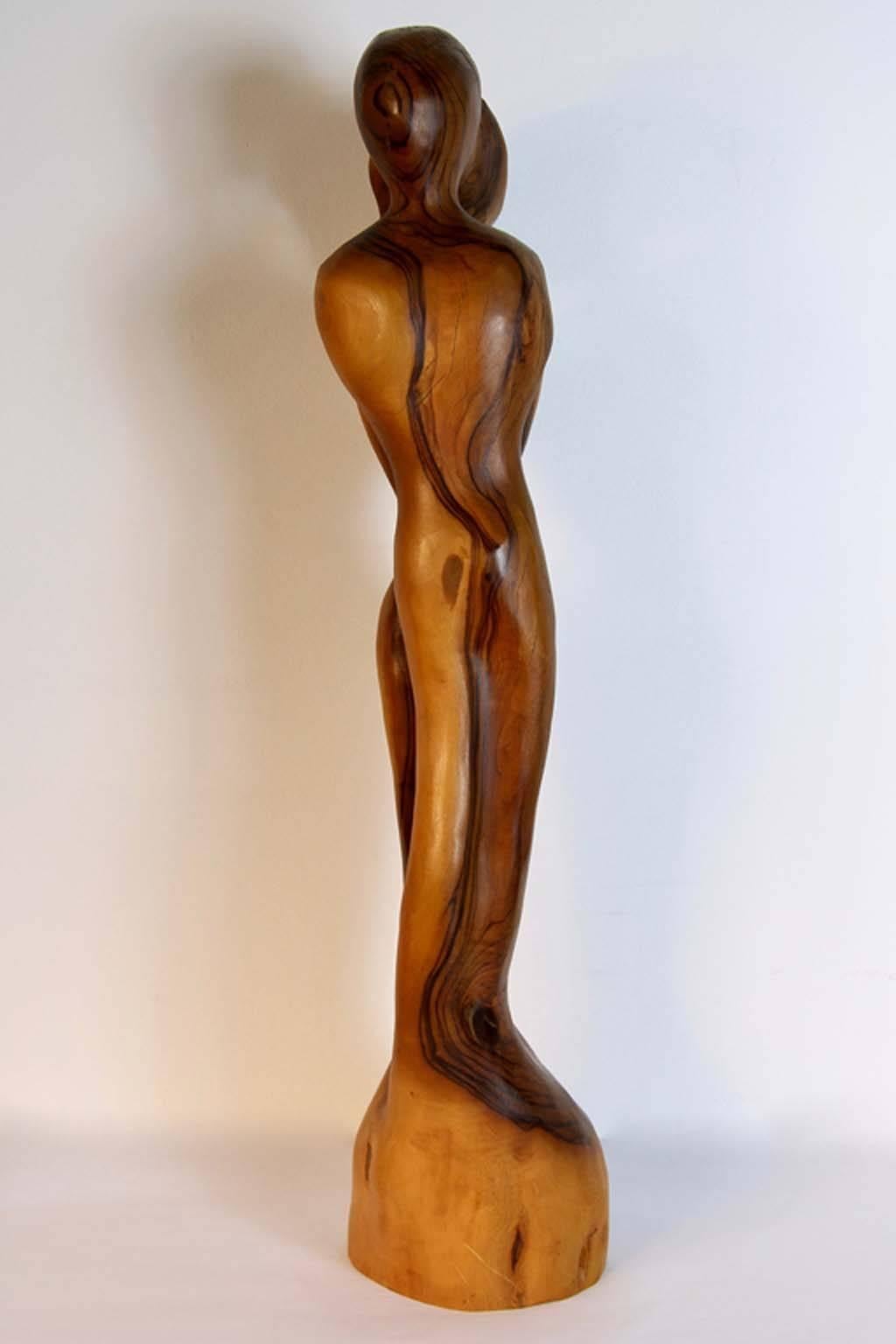 Late 20th Century Leon Bronstein Olive Wood Sculpture For Sale