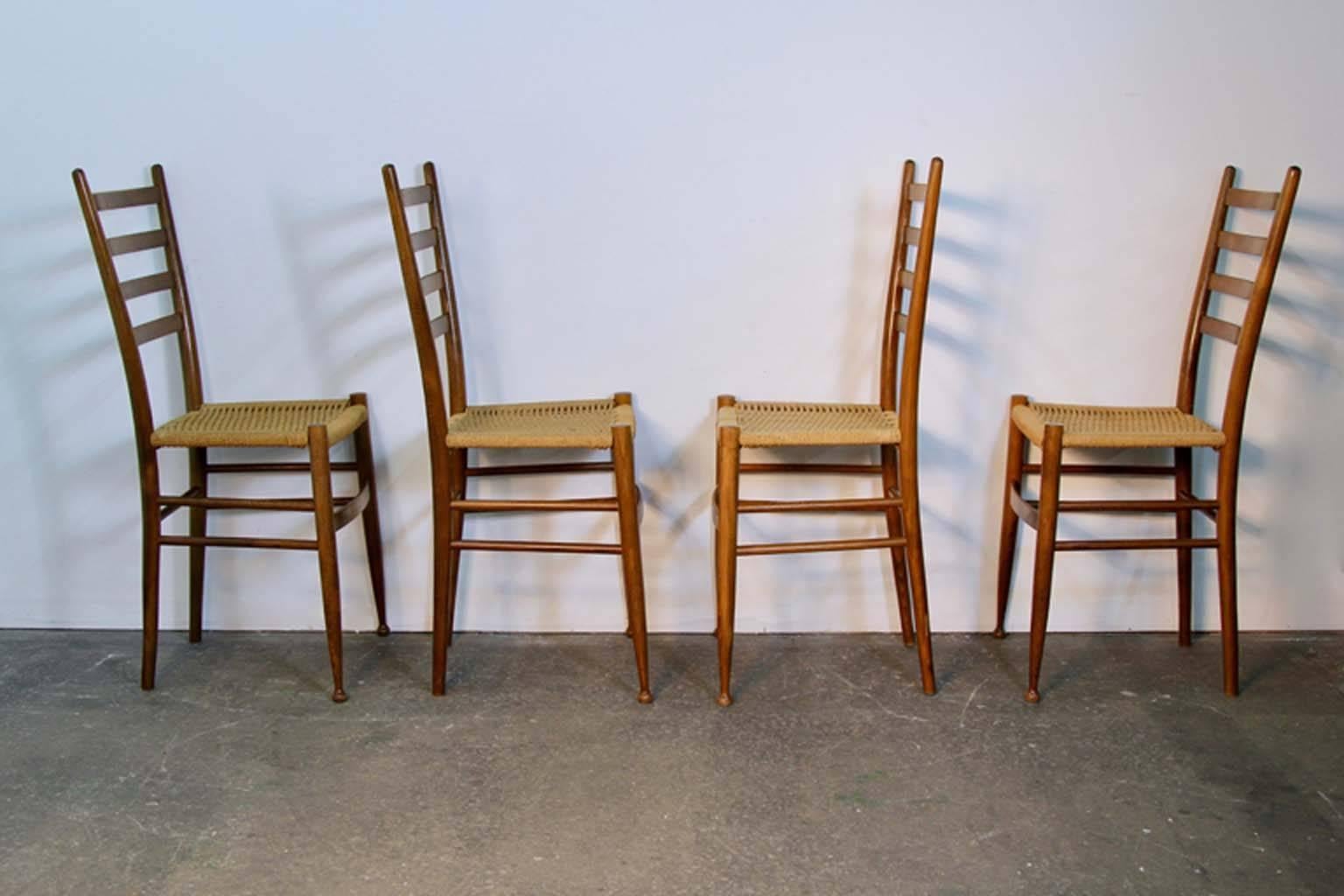 Mid-Century Modern Four Mid-Century Minimal Dining Chairs