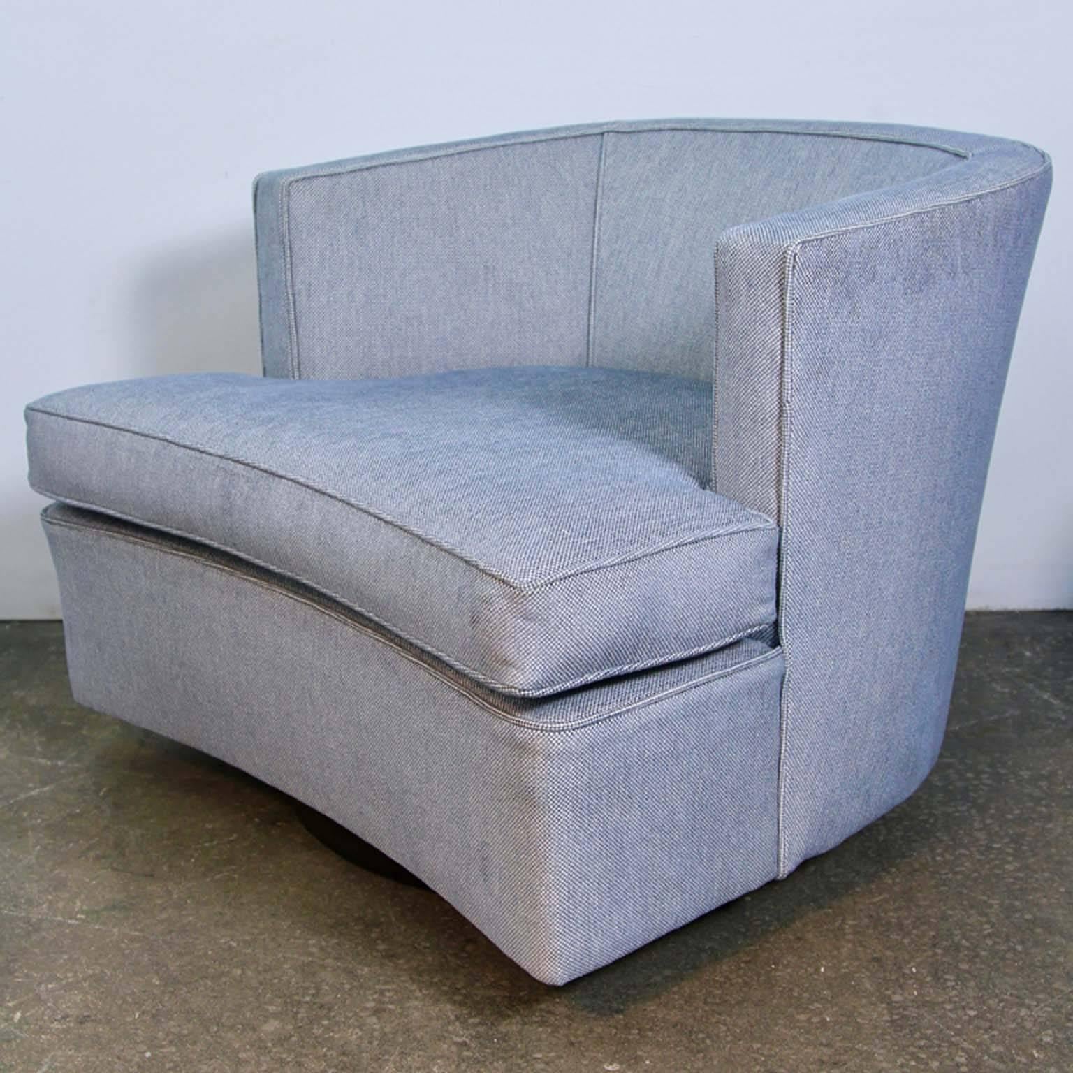 Upholstery Harvey Probber Swivel Barrel Back Chairs Mid-Century Modern For Sale