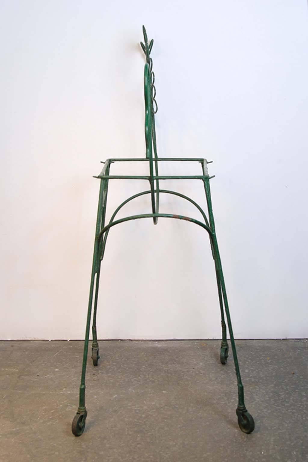 Iron Mid-Century Modern Horse-Form Bar Cart by Frederick Weinberg For Sale