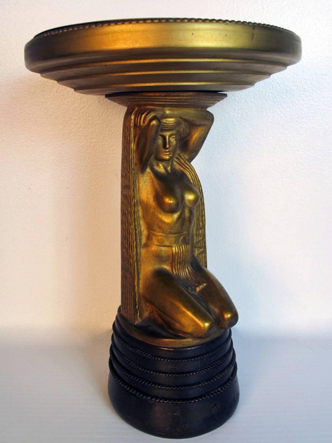 Art Nouveau Nude Bronze by Gustav Gurschner In Good Condition For Sale In Bridport, CT