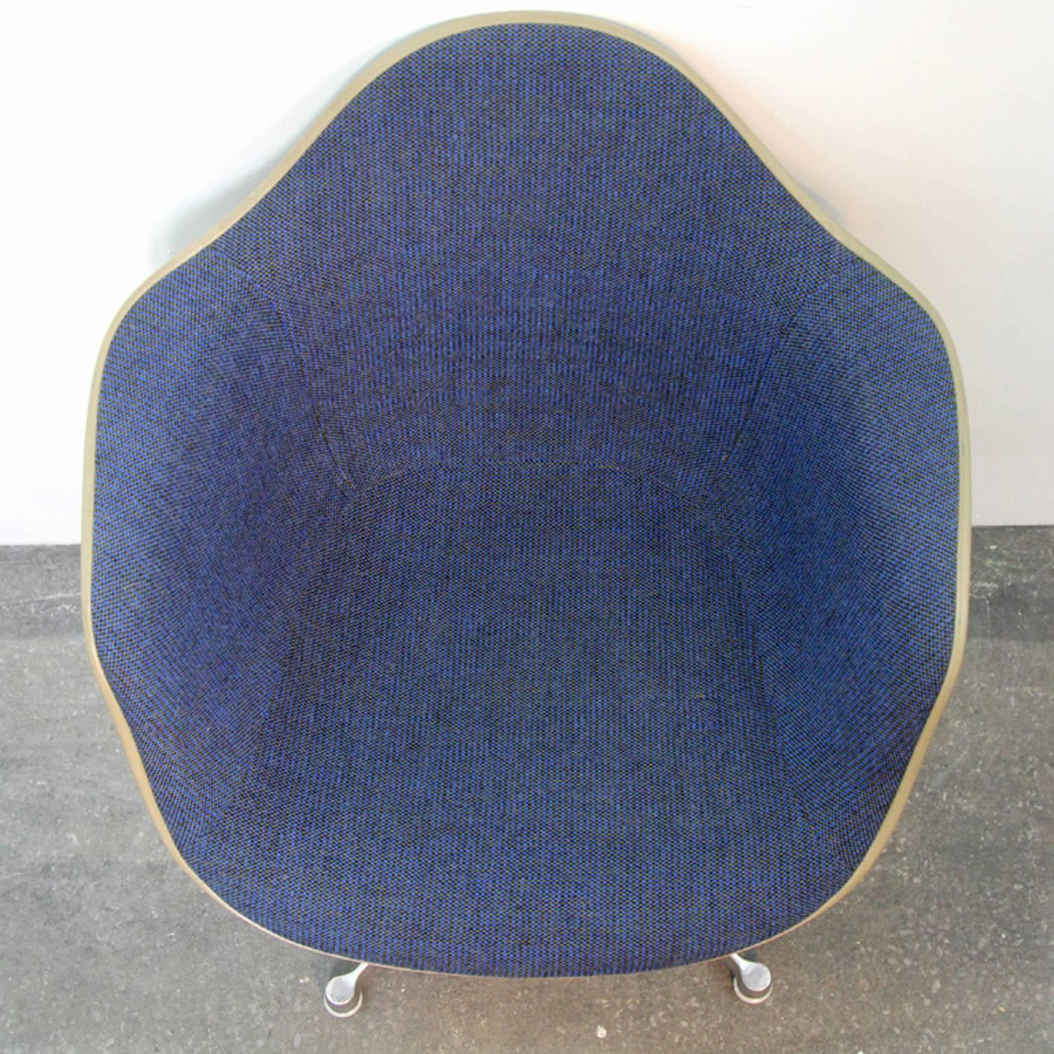 Set of Ten Herman Miller Upholstered Shell Chairs on Swivel X-Bases, Mid-Century 1