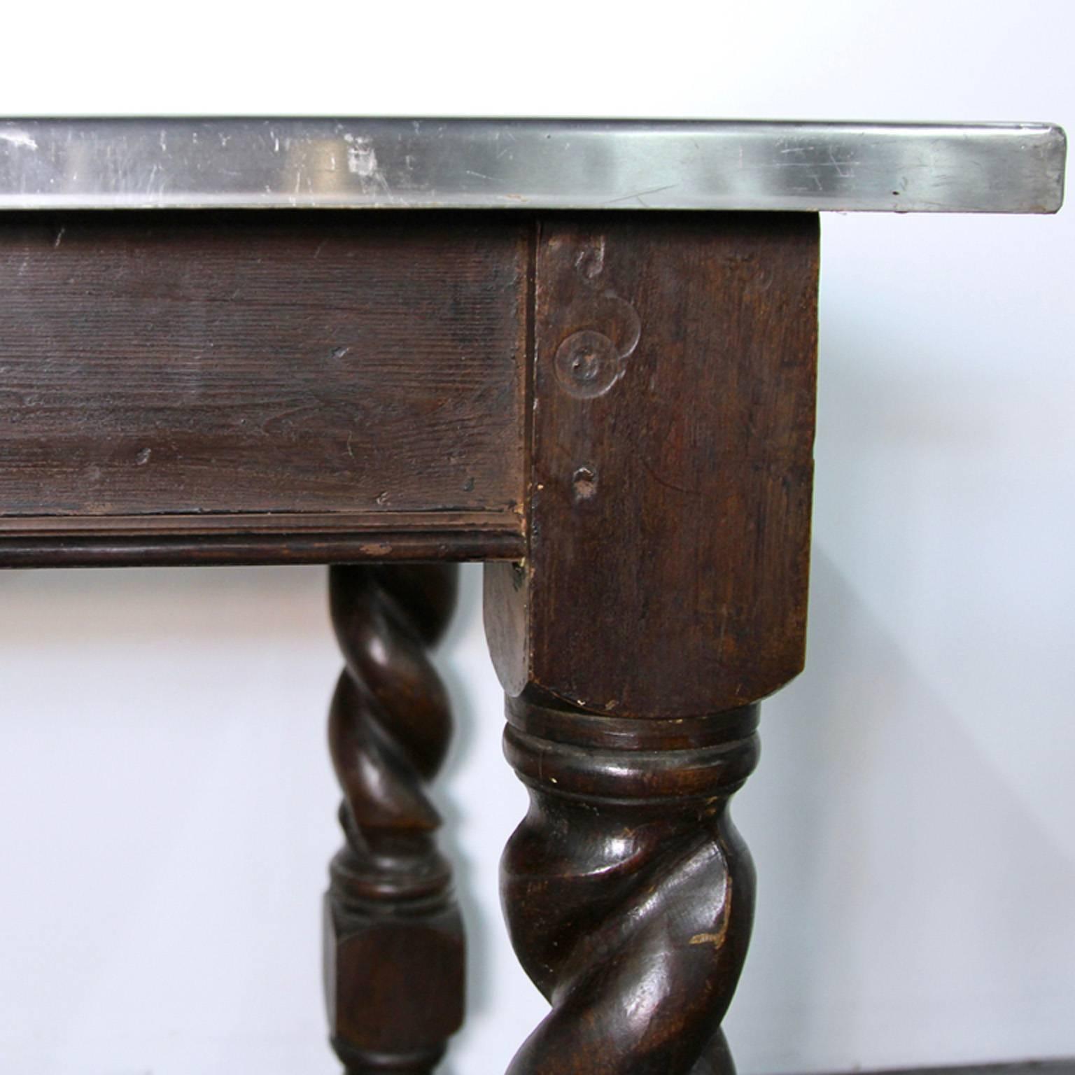 Late 19th Century English Stainless Steel Top Table