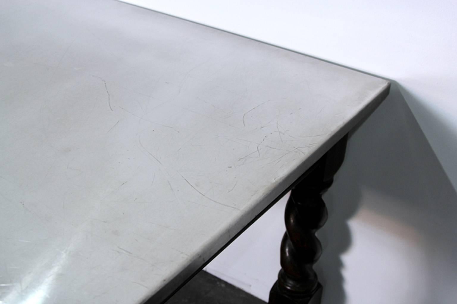 English Stainless Steel Top Table 1