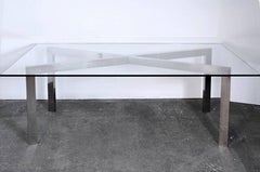 Mid-Century Modern Chrome X-Base Dining Table or Desk