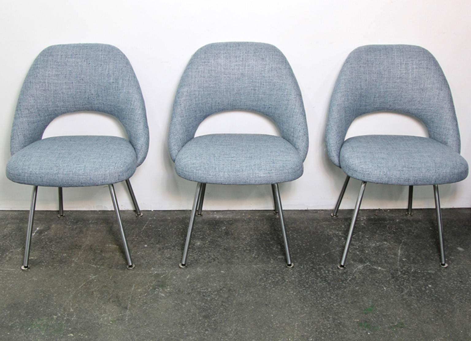 Mid-Century Modern Eero Saarinen Executive Side Chairs Newly Upholstered for Knoll